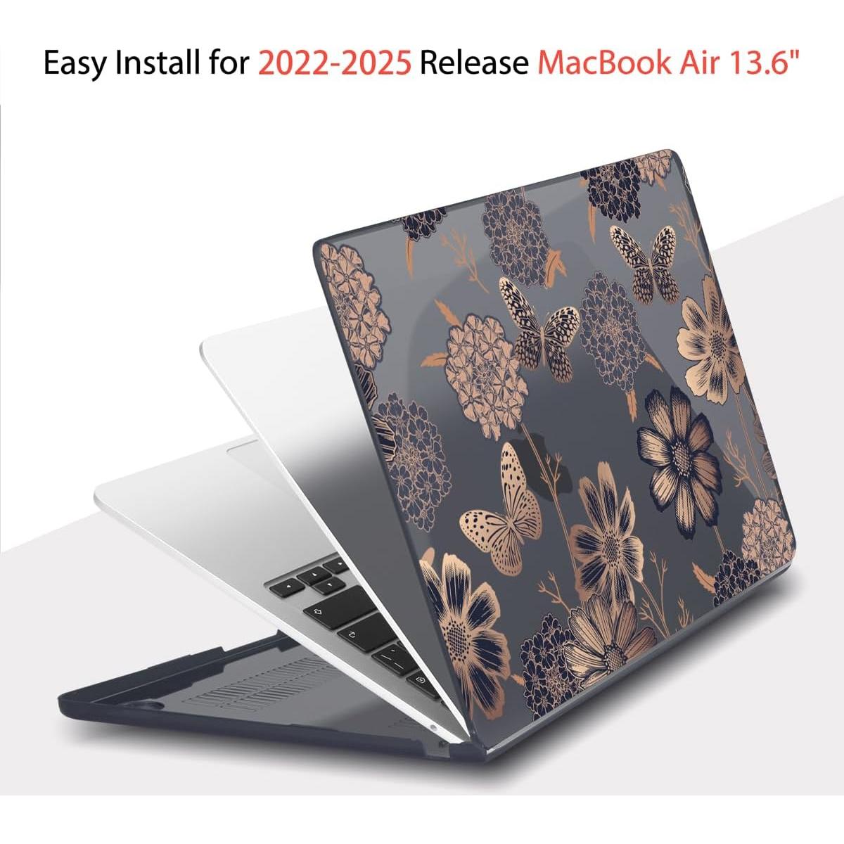 Carcasa Teryeefi para MacBook Air 13.6" M2 M3 M4 Floral