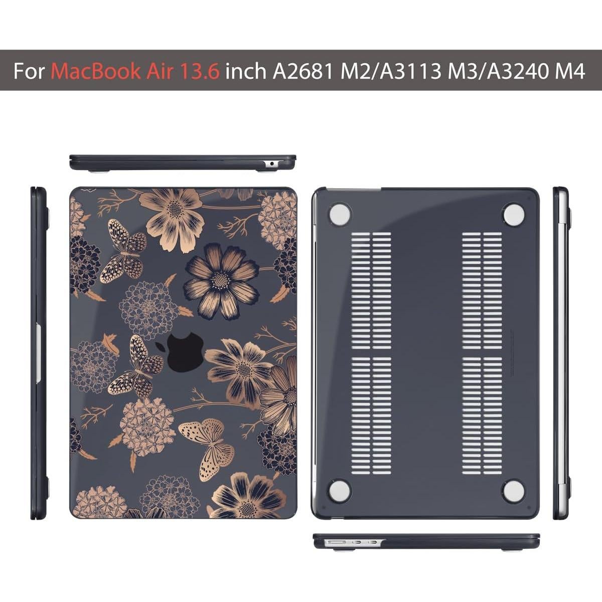 Carcasa Teryeefi para MacBook Air 13.6" M2 M3 M4 Floral