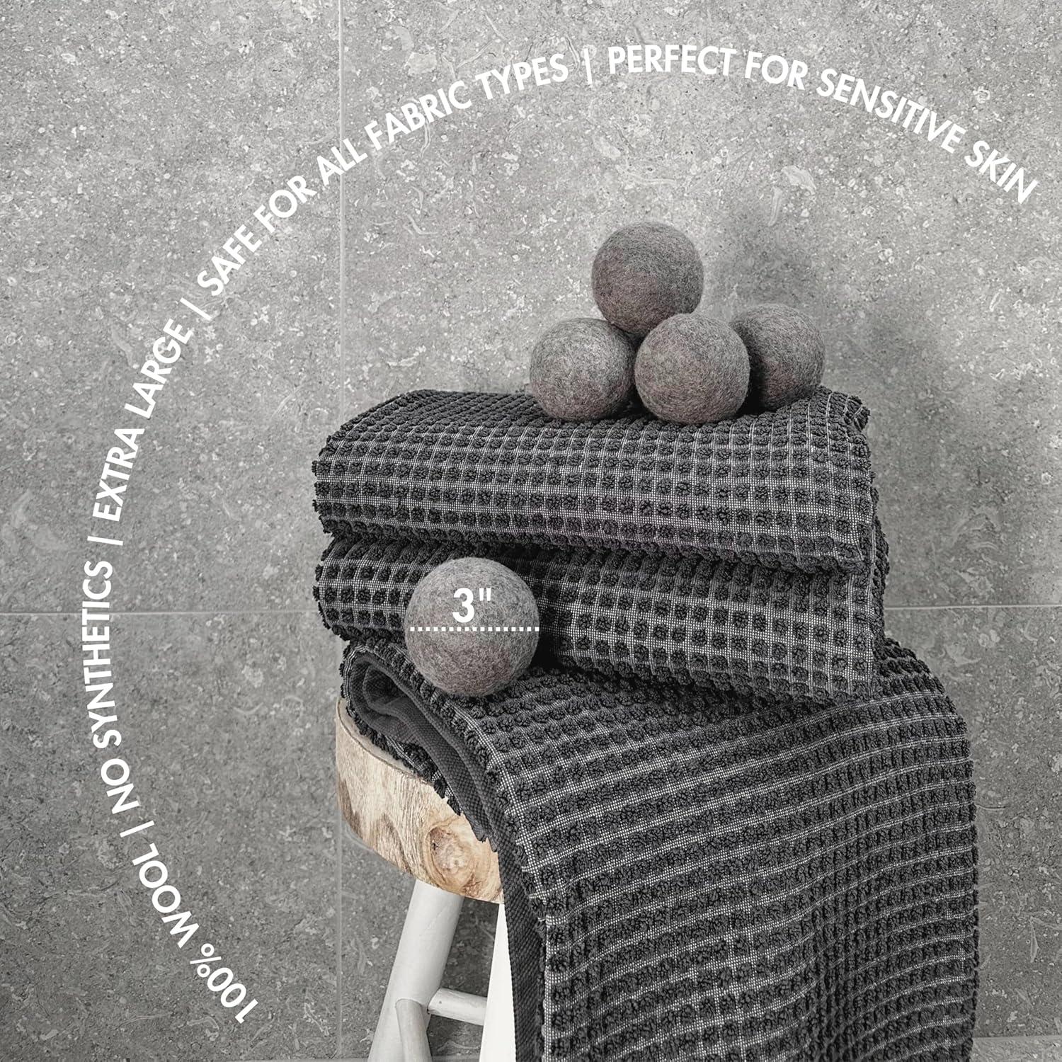 Bolas de Secadora de Lana KĀSA XL 100% Natural 6 Piezas