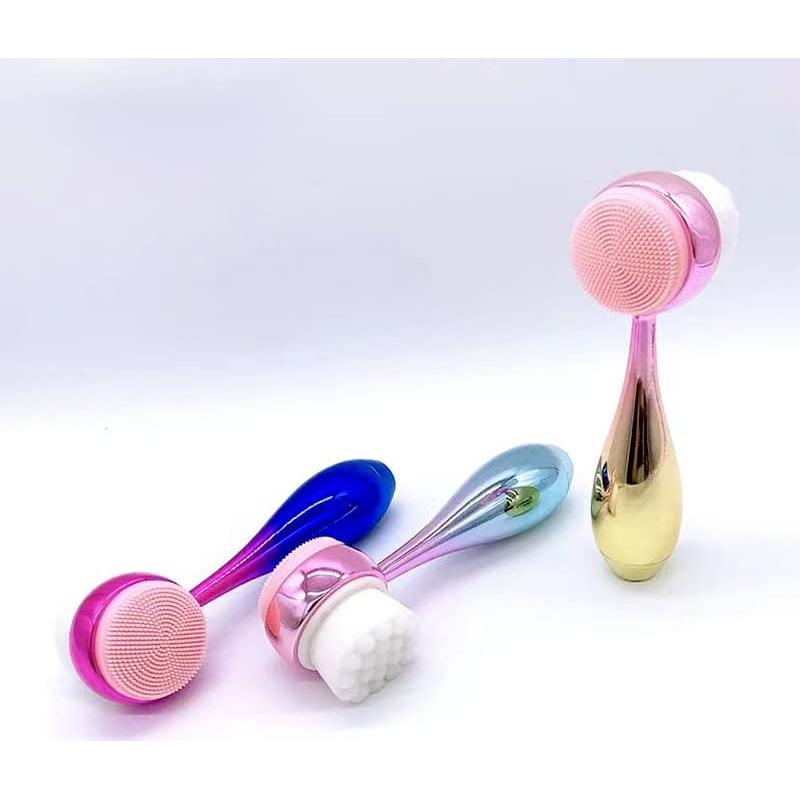 Cepillo Facial de Limpieza 2 en 1 OHES Rosa-Azul Silicona