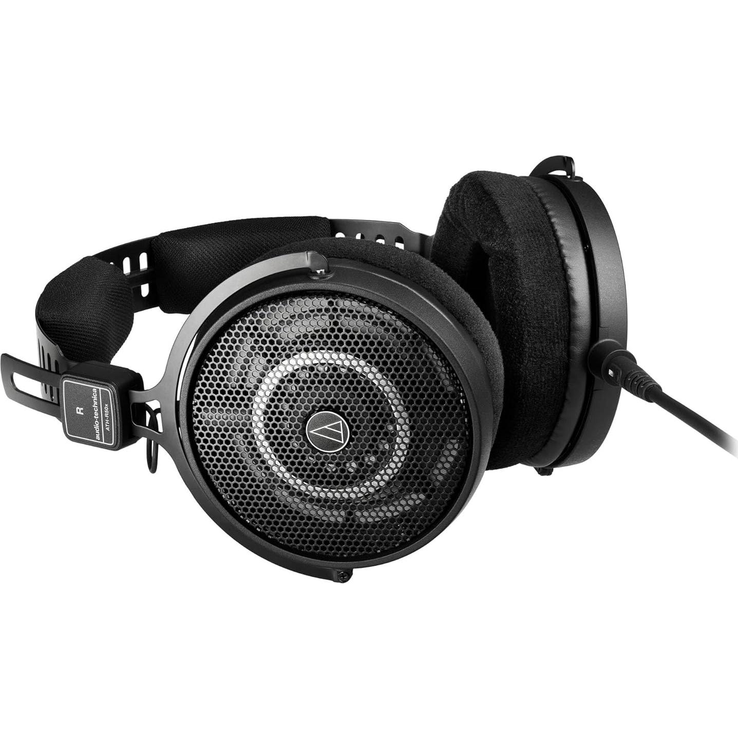 Auriculares abiertos Audio-Technica ATH-R50x con soporte y paño