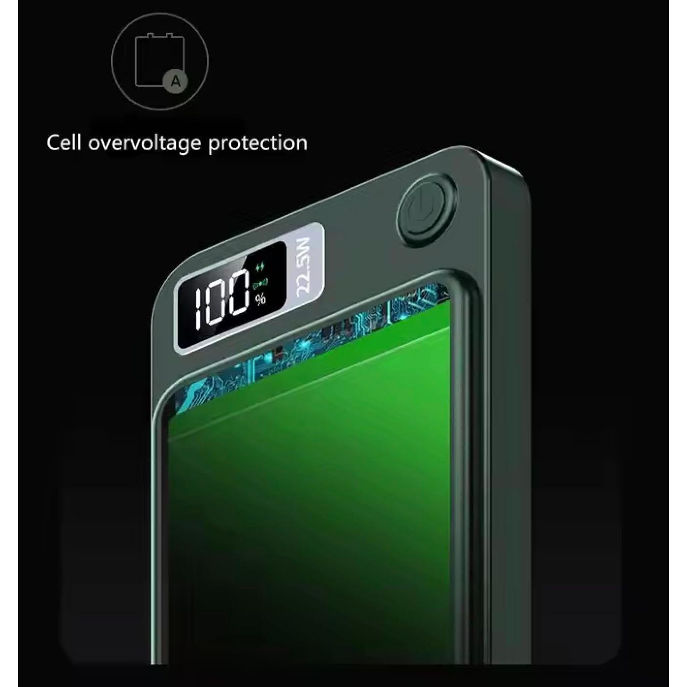 Banco de Poder Magnético 10000mAh Carga Rápida 20W USB-C LED