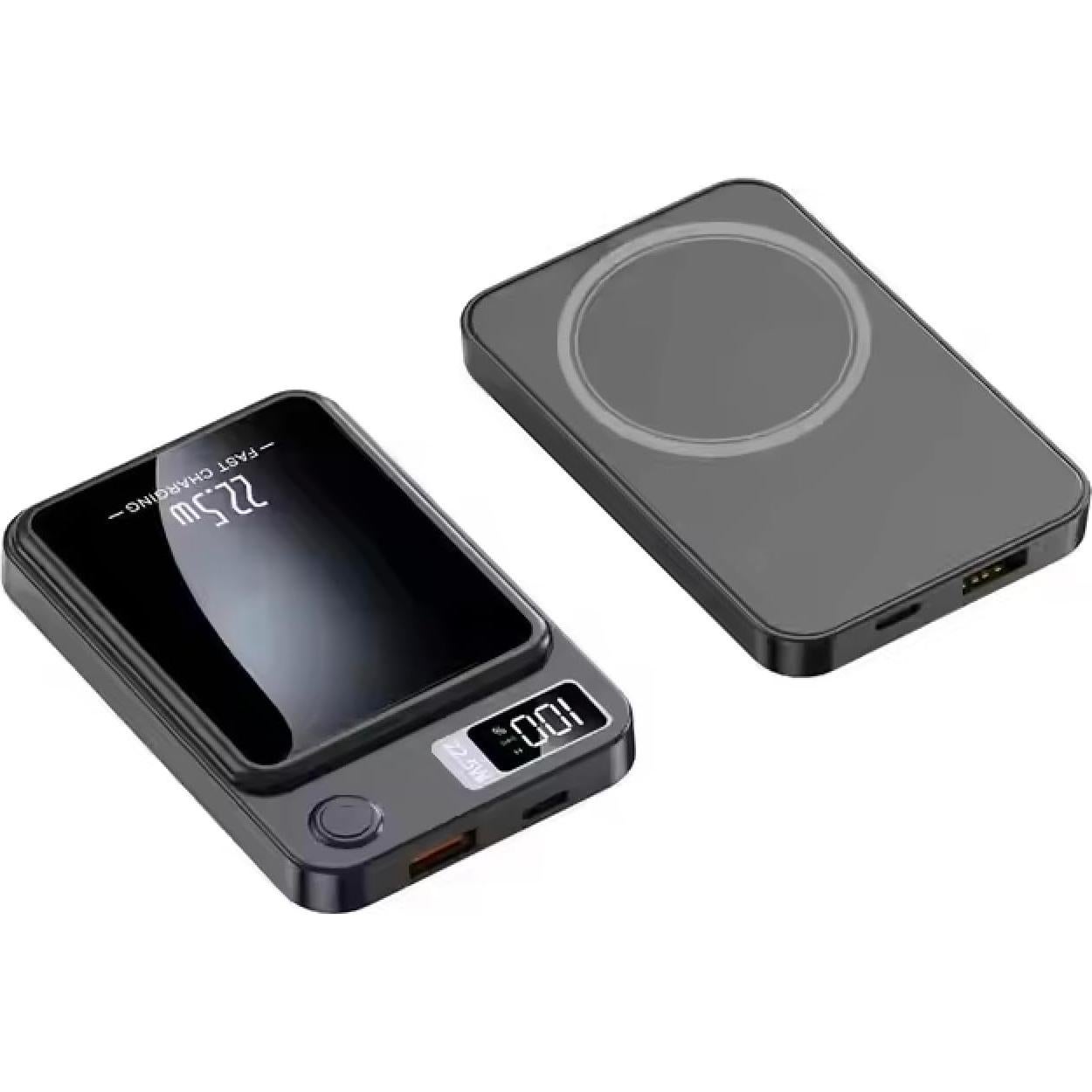 Banco de Poder Magnético 10000mAh Carga Rápida 20W USB-C LED