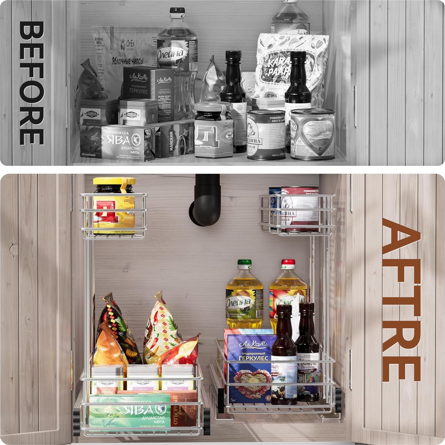 Organizador Bajo Fregadero STORKING 2 Niveles Cromado 40.64 cm