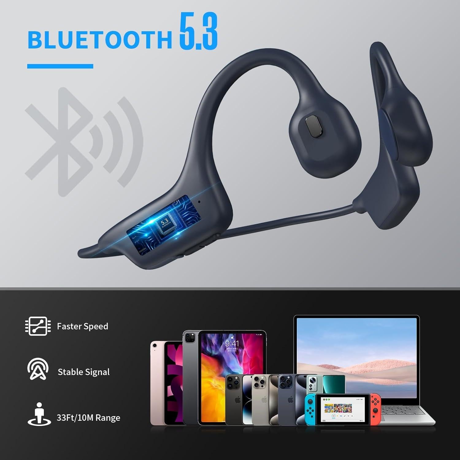 Auriculares Inalámbricos GoKEDA G18 Conducción Ósea Azul