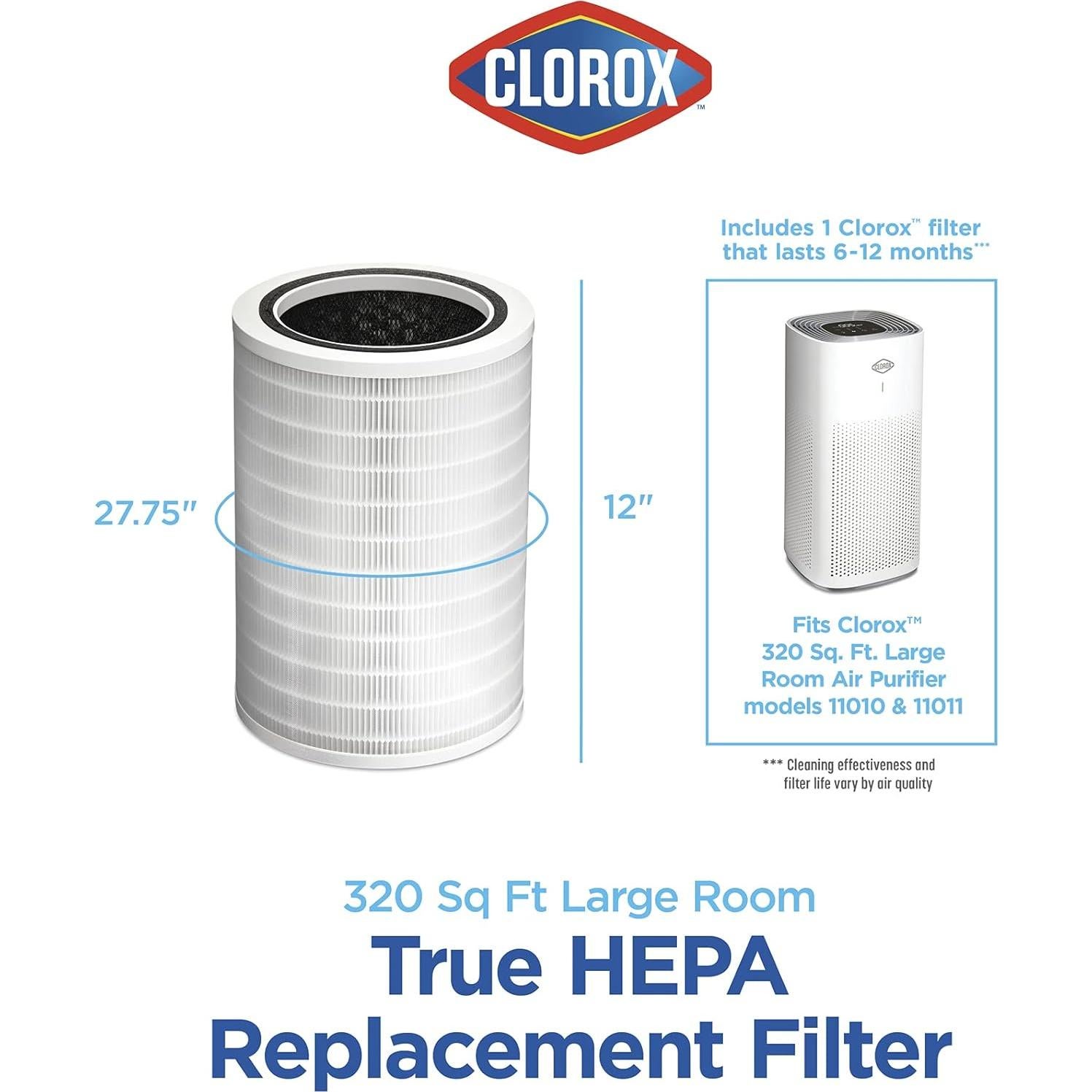 Filtro de Reemplazo True HEPA Clorox para Purificador 1393.55 m²