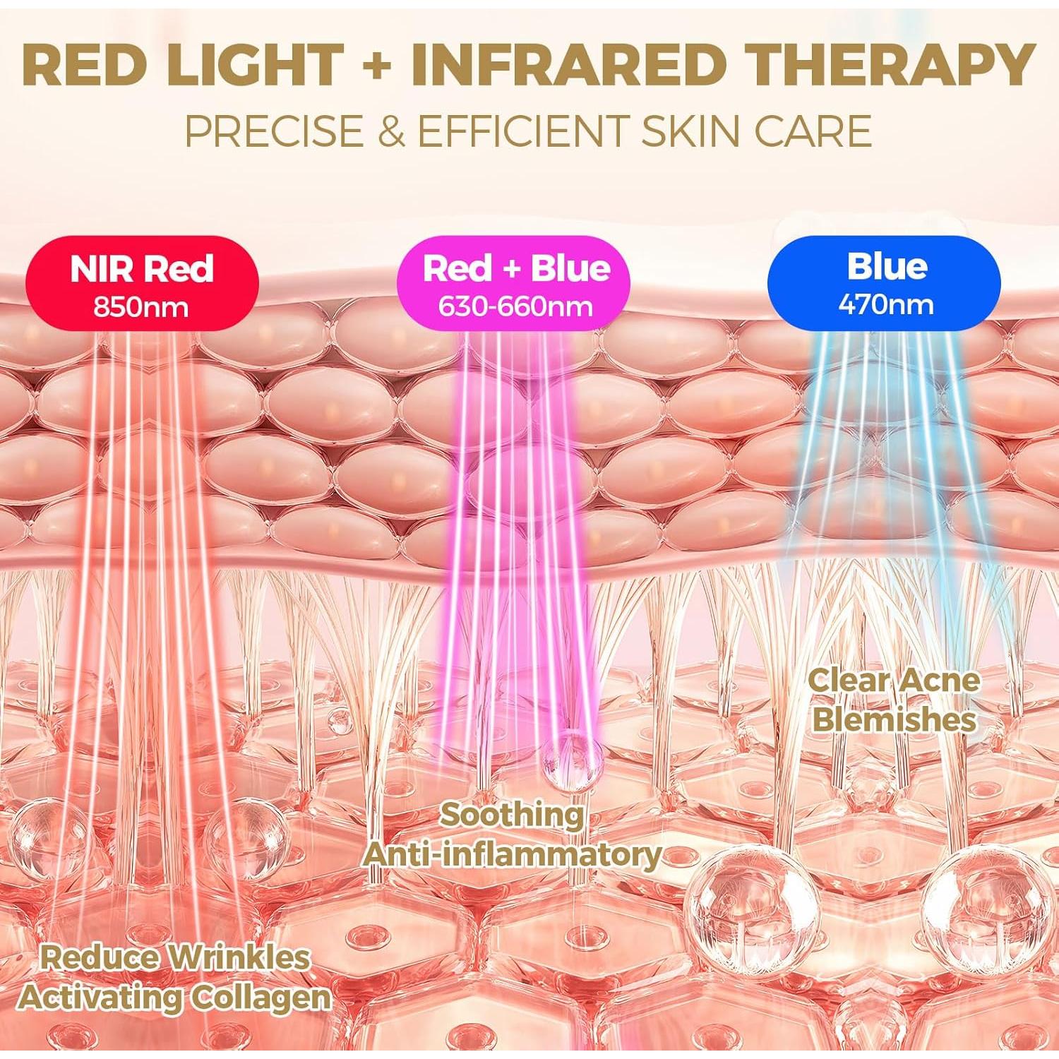 Máscara de Terapia de Luz Roja Lovsheme 320 LEDs Rejuvenecimiento
