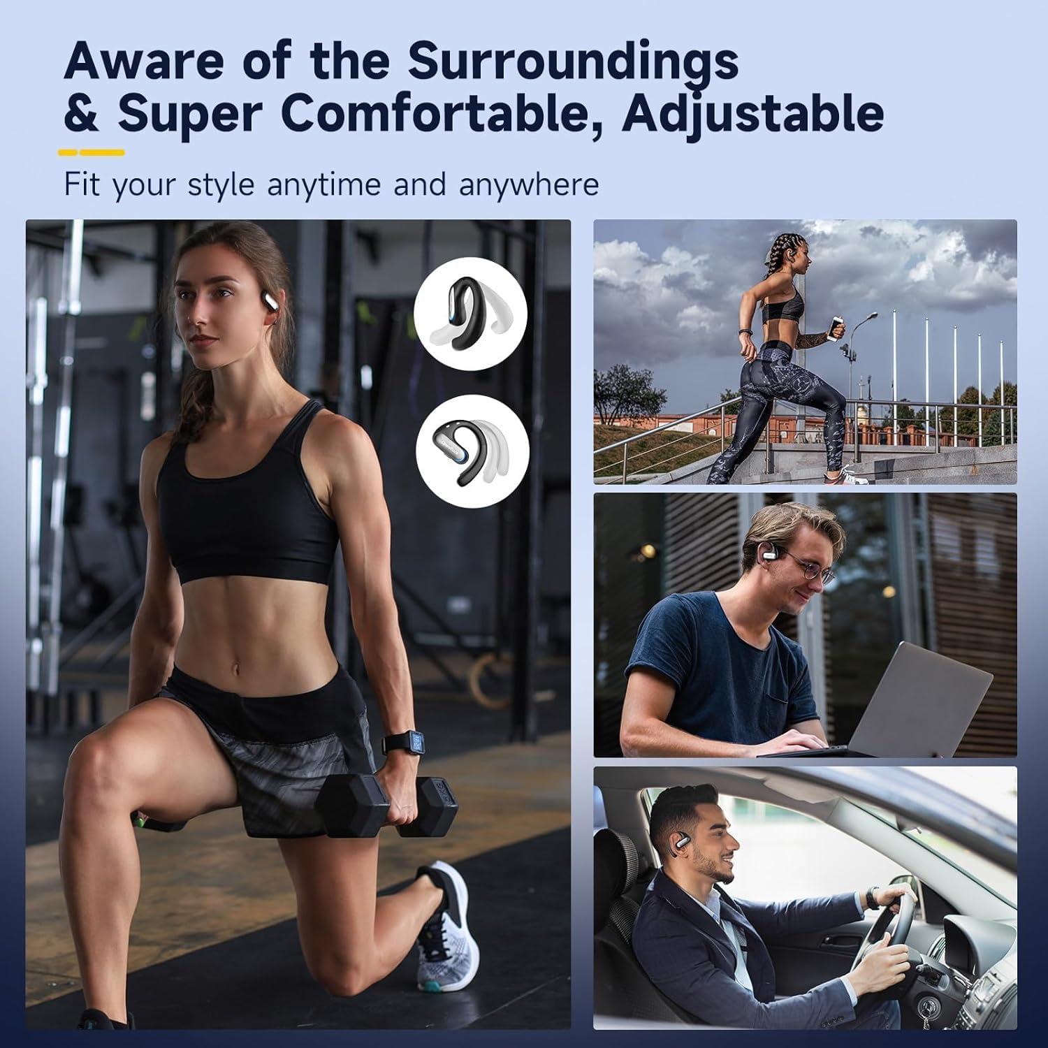 Auriculares Inalámbricos OpenRock Pro Bluetooth 5.2, 46h Batería