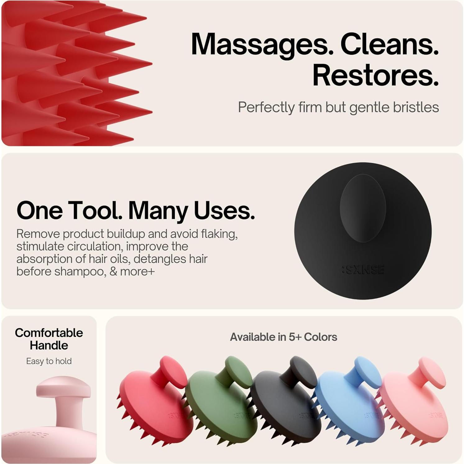 Masajeador de Cuero Cabelludo SXNSE Ártico - Silicona Suave 130g