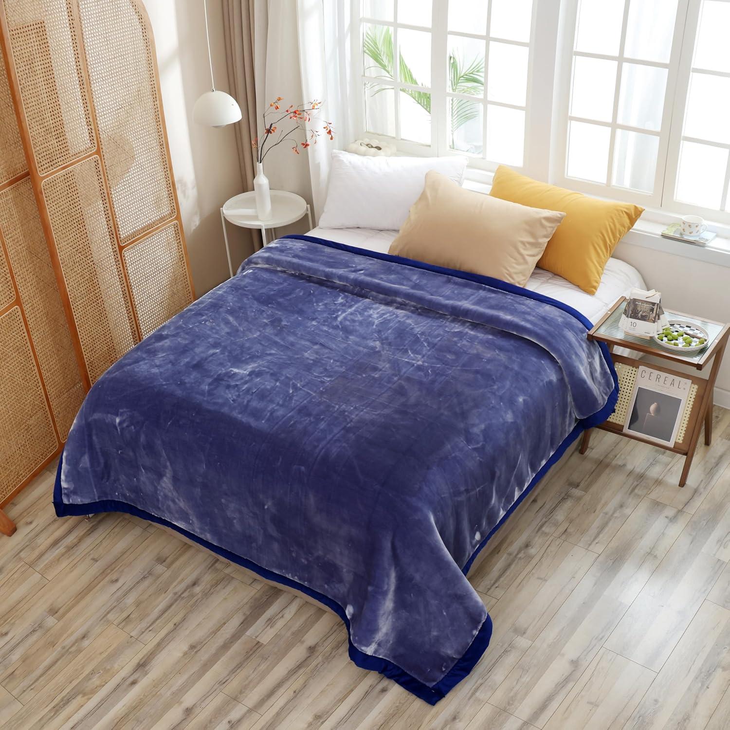 Manta Reversible Hiyoko 215x241 cm Azul/Navy Microfibra