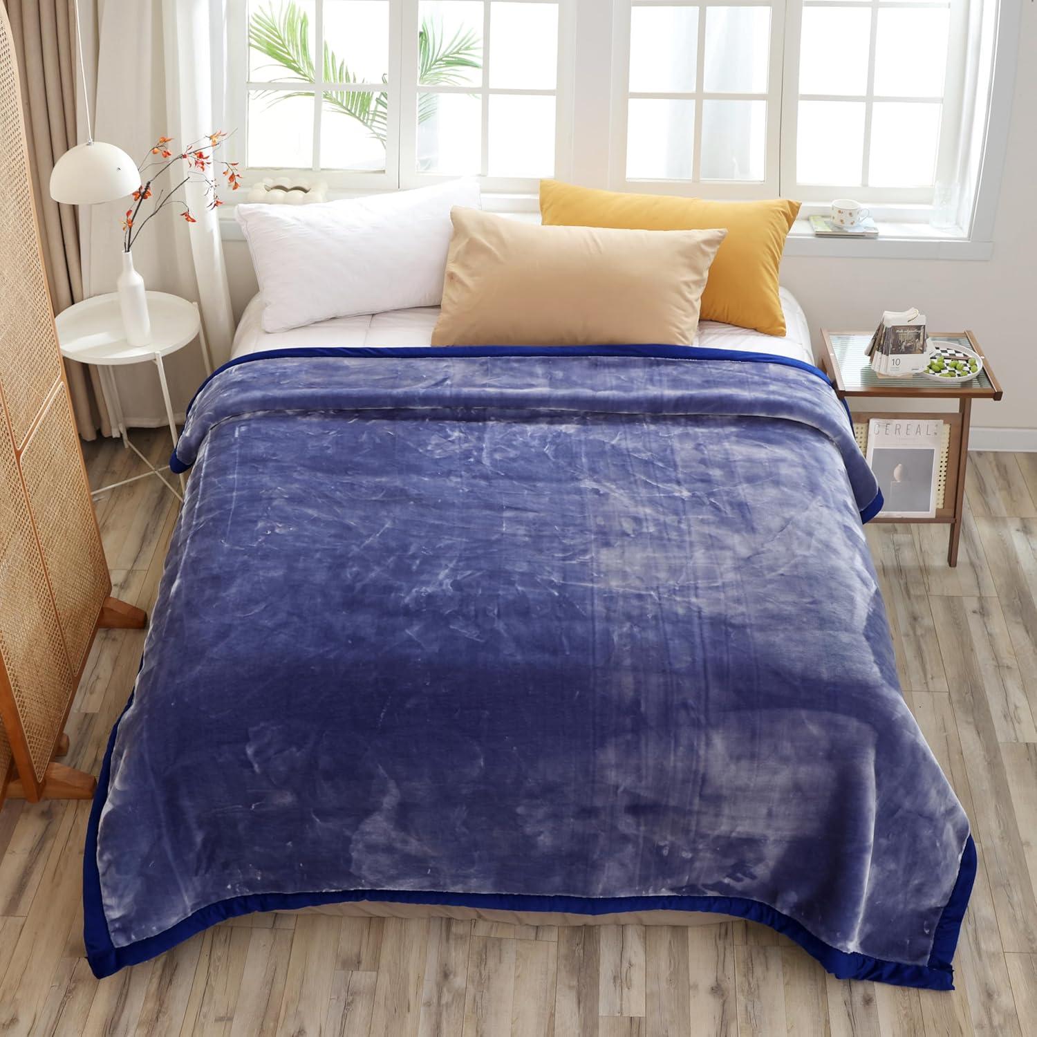 Manta Reversible Hiyoko 215x241 cm Azul/Navy Microfibra