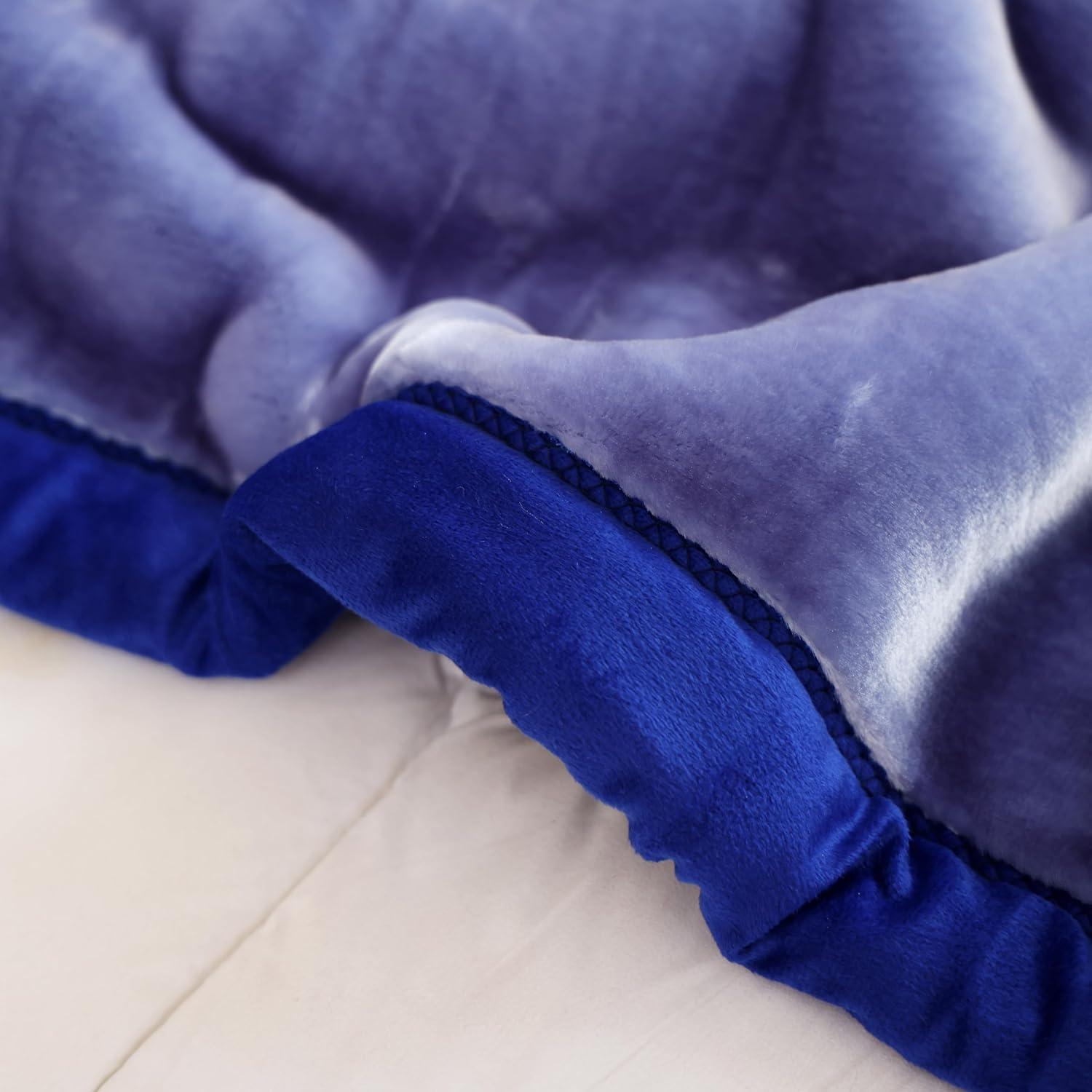 Manta Reversible Hiyoko 215x241 cm Azul/Navy Microfibra