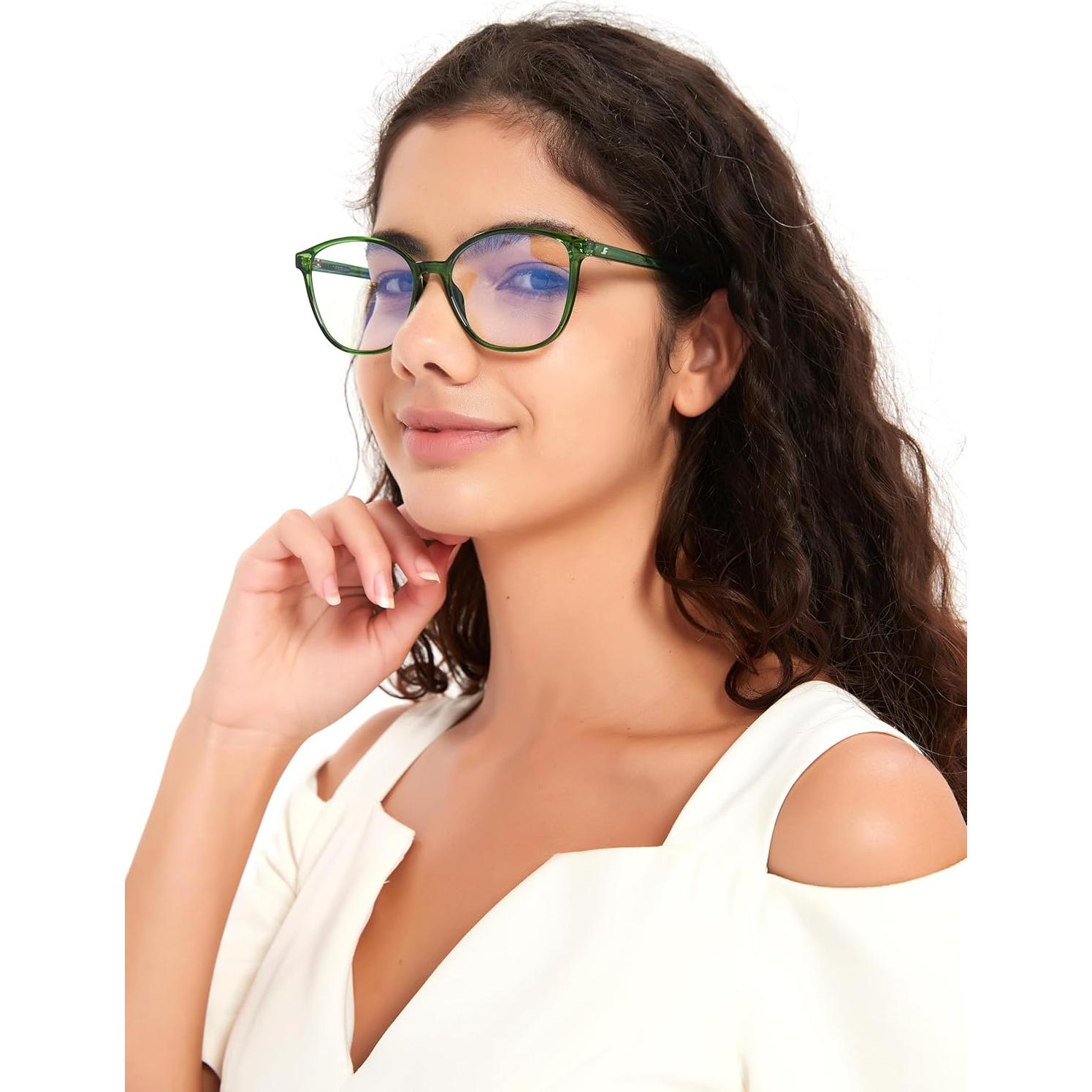 Gafas de Bloqueo de Luz Azul JFXQDR RF6208 Verde Albahaca