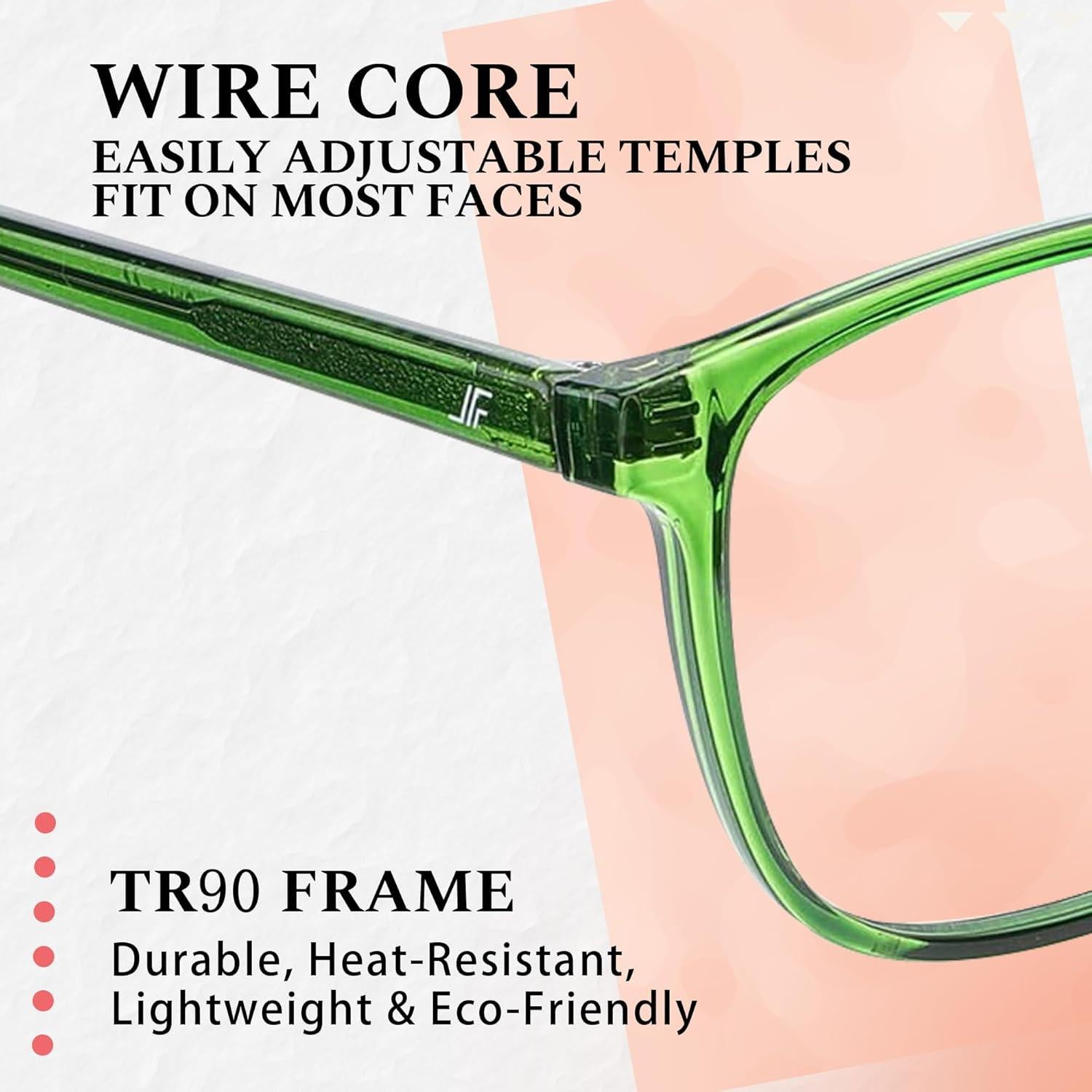 Gafas de Bloqueo de Luz Azul JFXQDR RF6208 Verde Albahaca