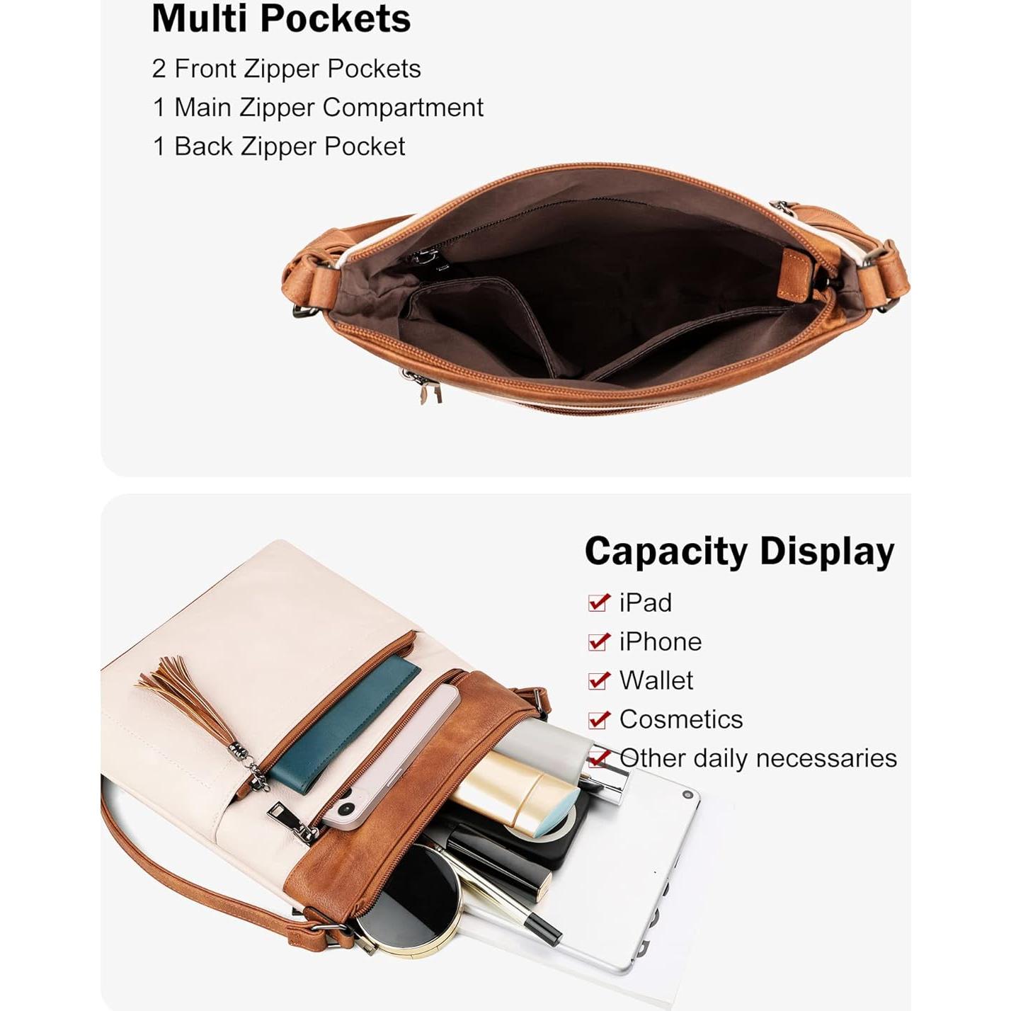 Bolso Cruzado MASINTOR para Mujeres - Cuero Vegano, 27x5x25 cm