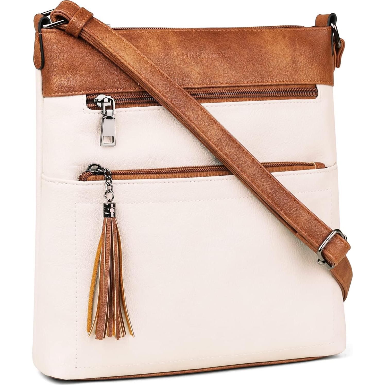 Bolso Cruzado MASINTOR para Mujeres - Cuero Vegano, 27x5x25 cm