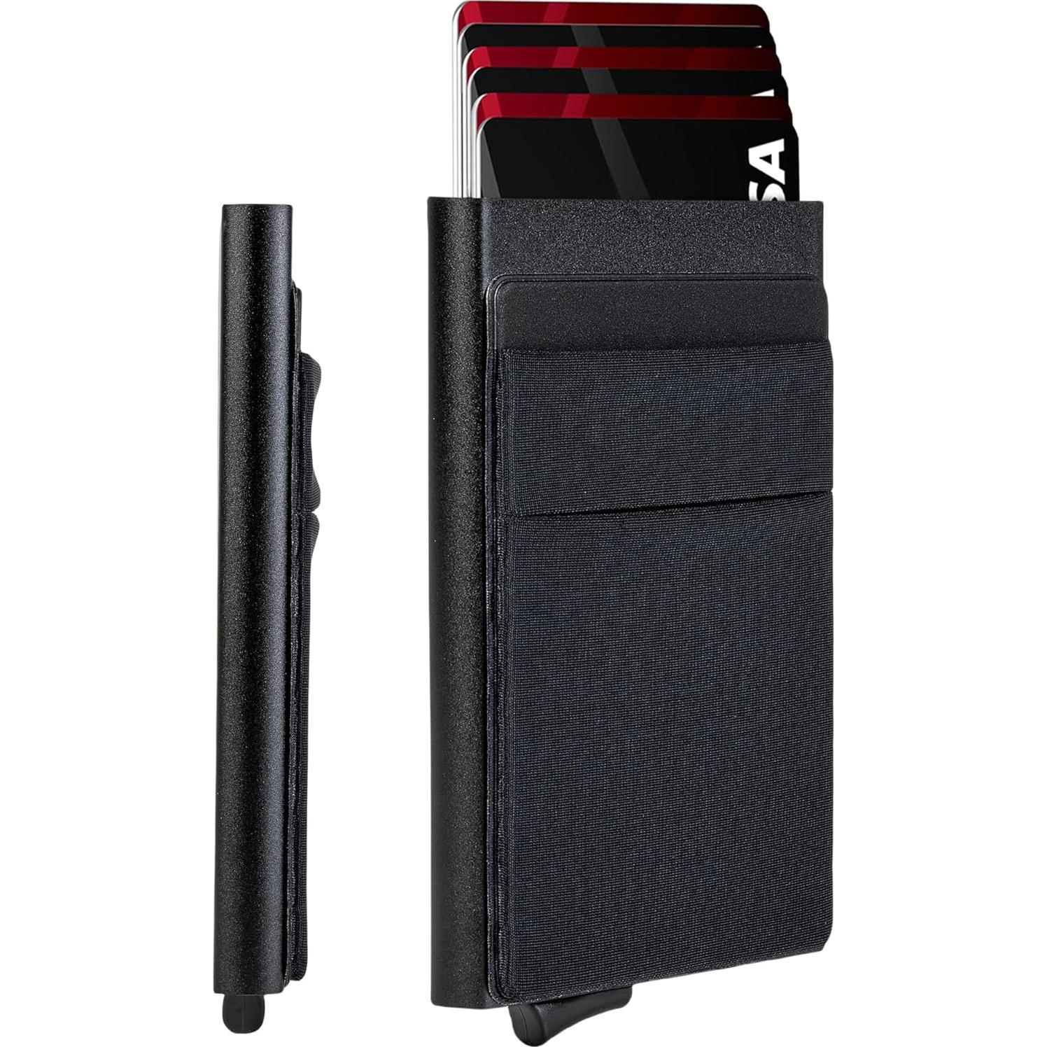 Billetera Slim para Hombres RFID Minimalista Negro Mate