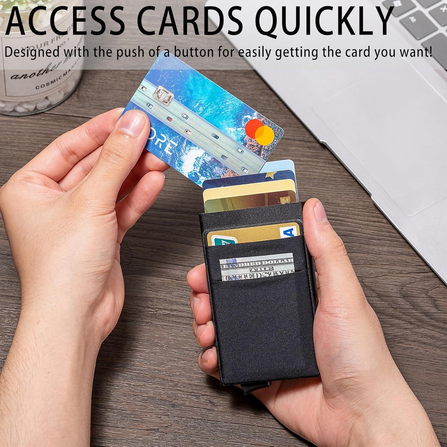 Billetera Slim para Hombres RFID Minimalista Negro Mate