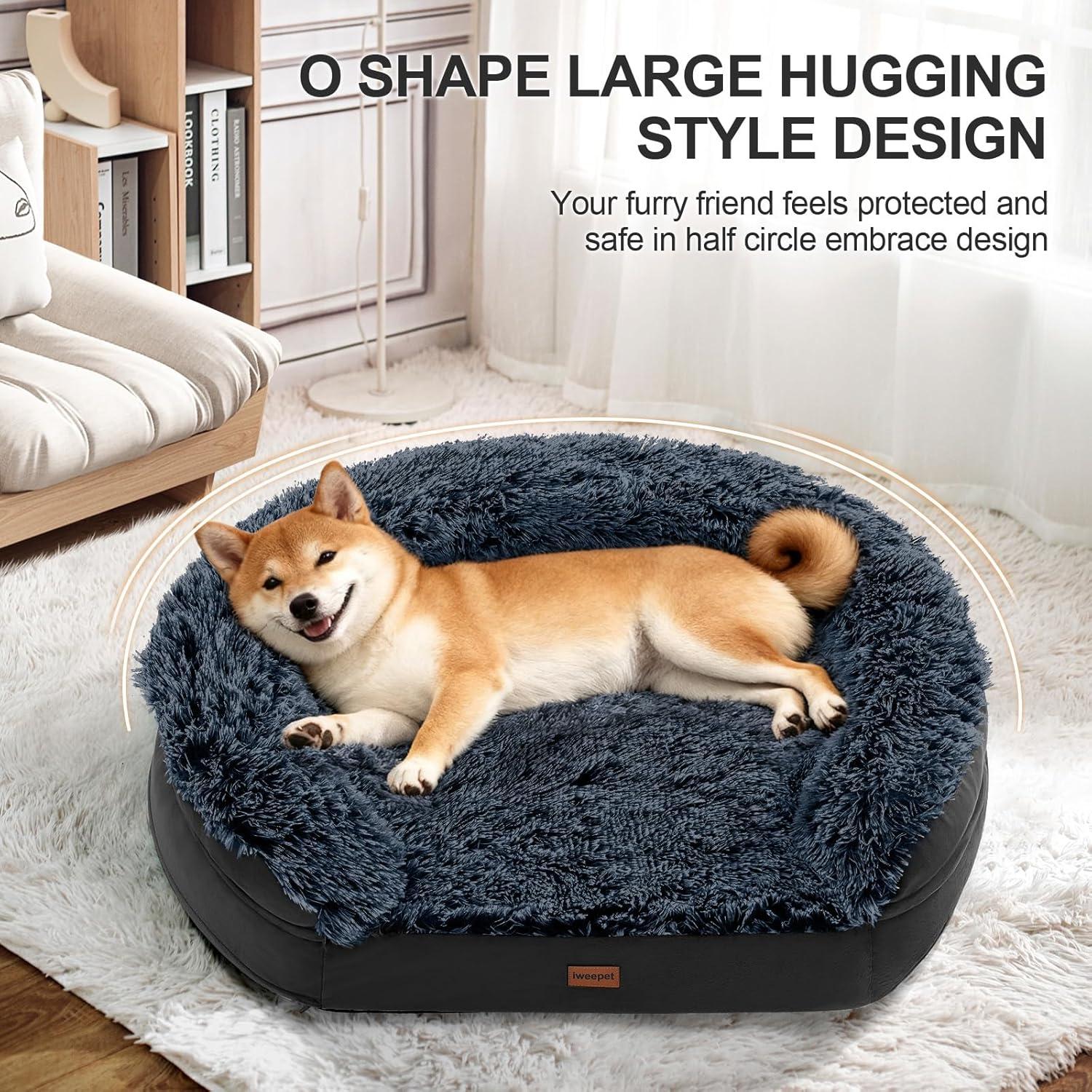 Cama Ortopédica para Perros Iweepet 104.9x82.8cm Negra