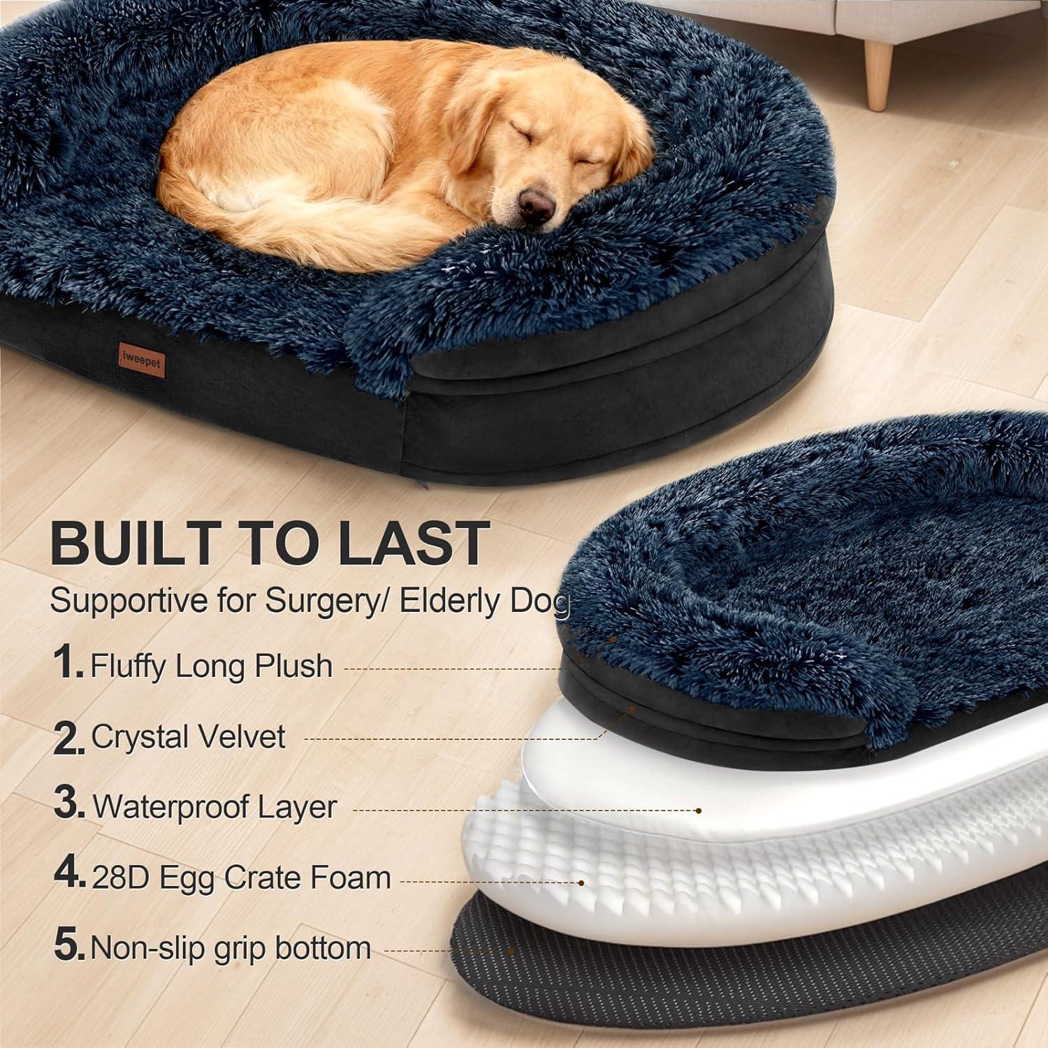 Cama Ortopédica para Perros Iweepet 104.9x82.8cm Negra