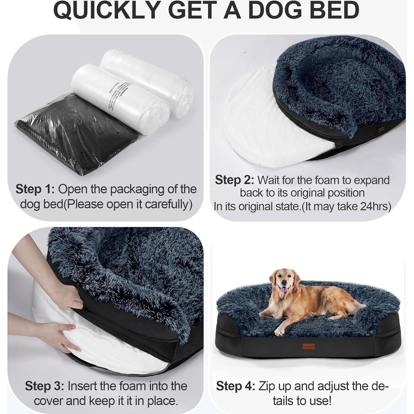 Cama Ortopédica para Perros Iweepet 104.9x82.8cm Negra