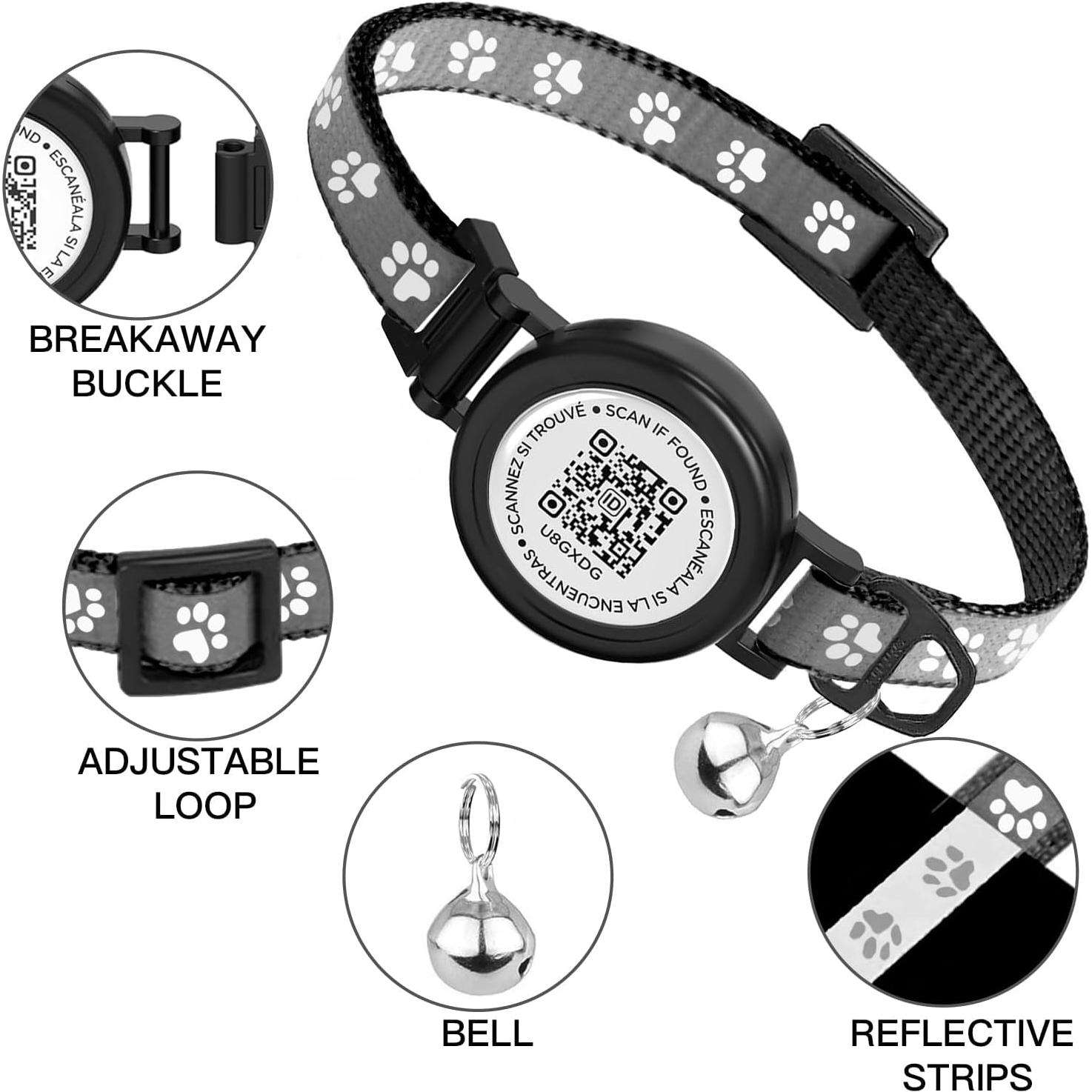 Collar para Gato Dgerp con Airtag y Reflectante, 17.78-30.48 cm