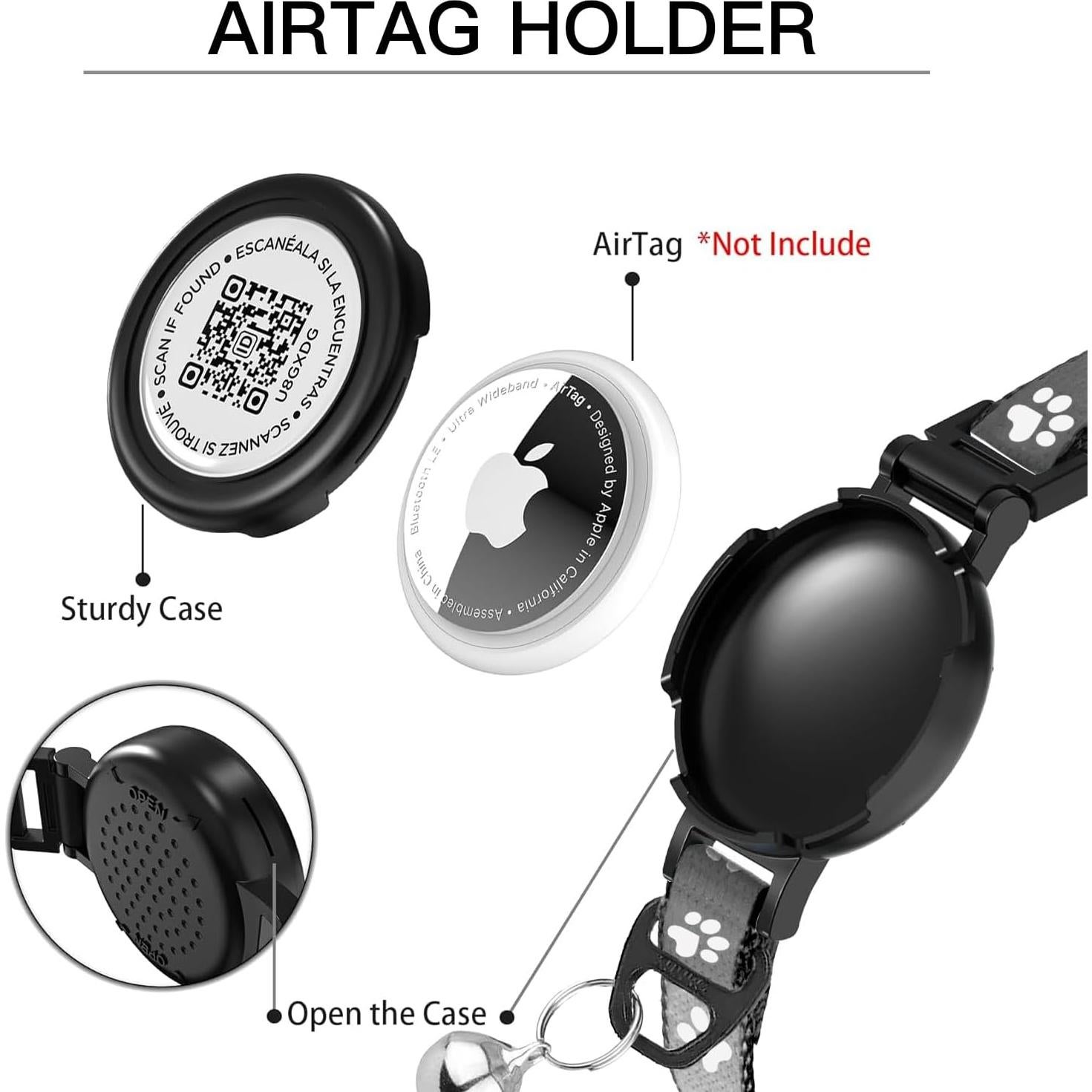 Collar para Gato Dgerp con Airtag y Reflectante, 17.78-30.48 cm