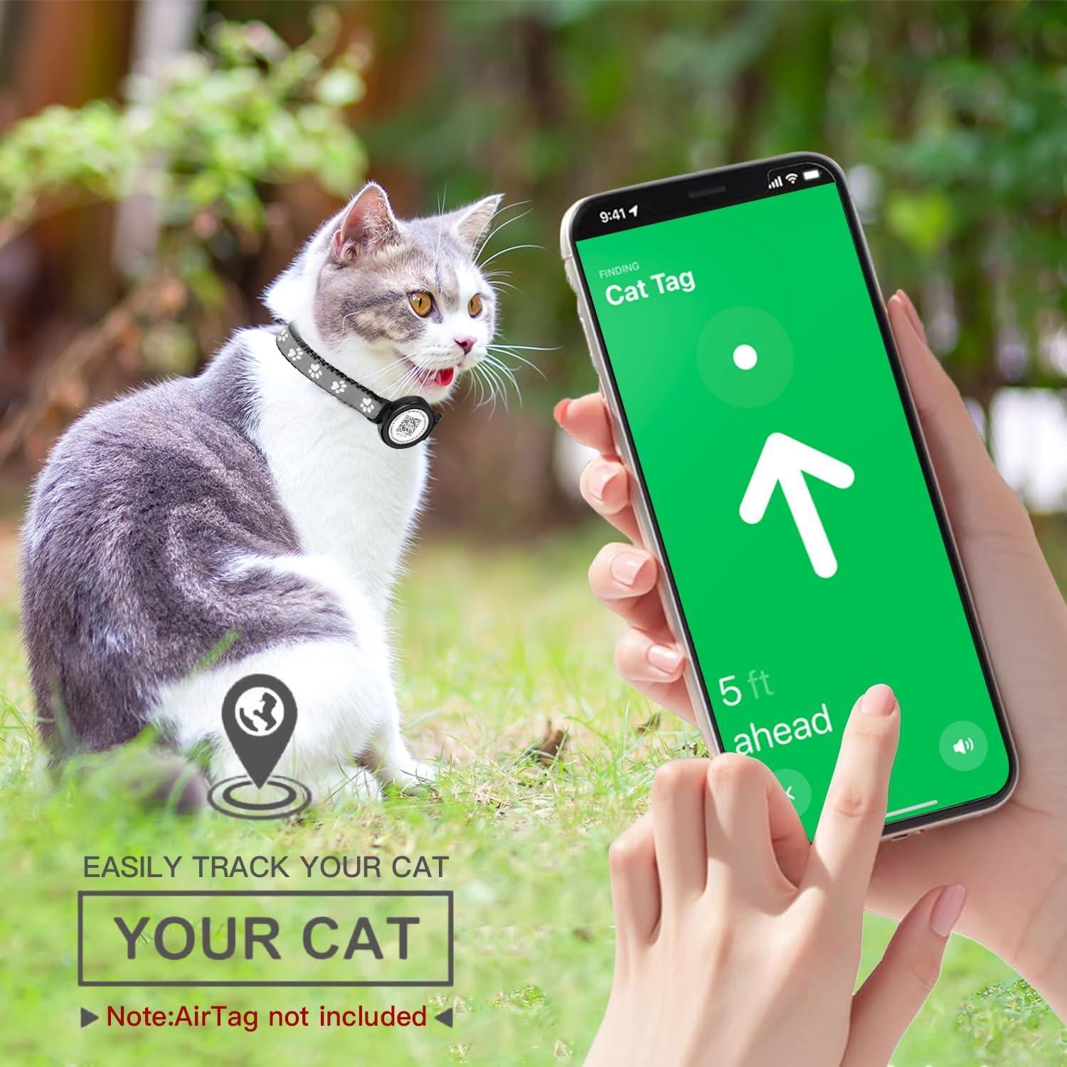 Collar para Gato Dgerp con Airtag y Reflectante, 17.78-30.48 cm