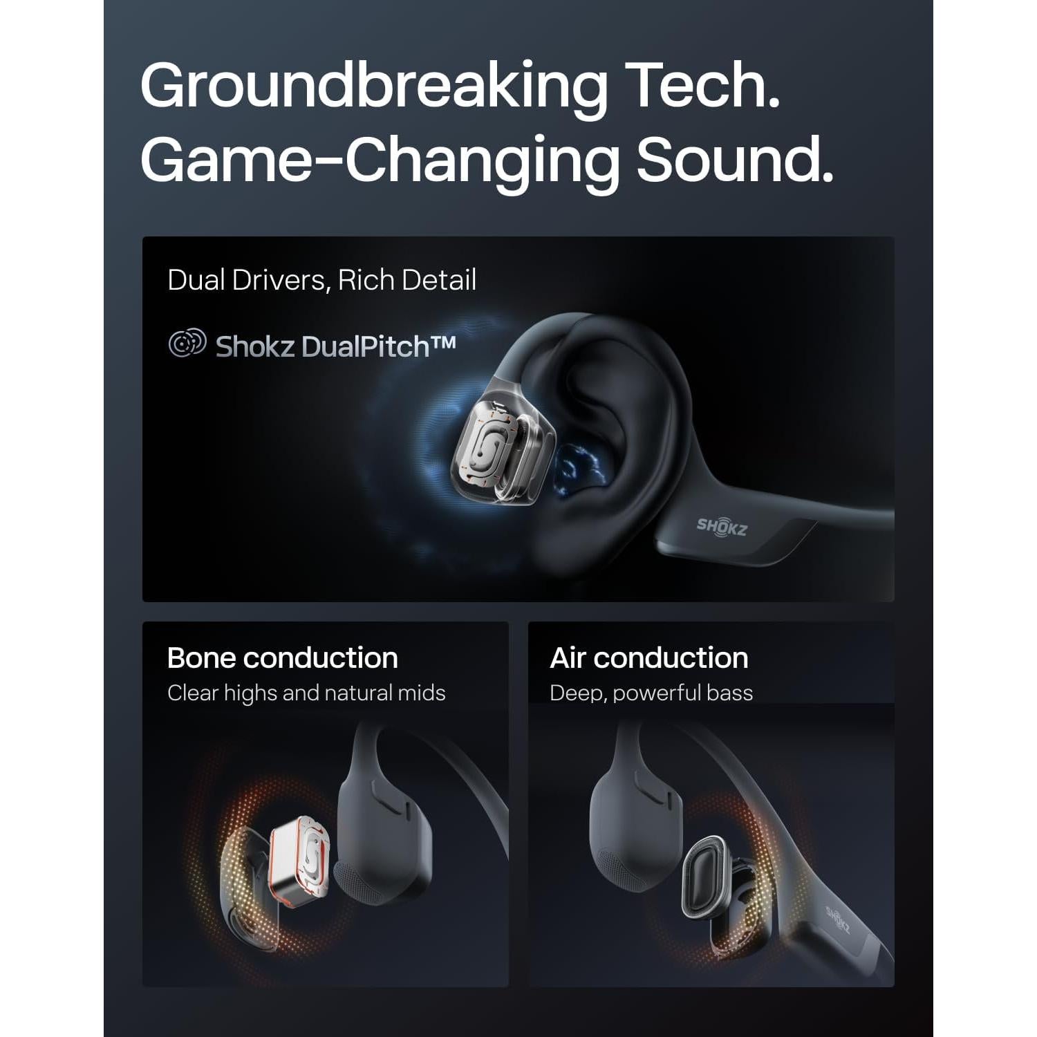 Auriculares Inalámbricos SHOKZ OpenRun Pro 2 Mini - Conducción Ósea, Resistentes al Sudor, 12h Batería