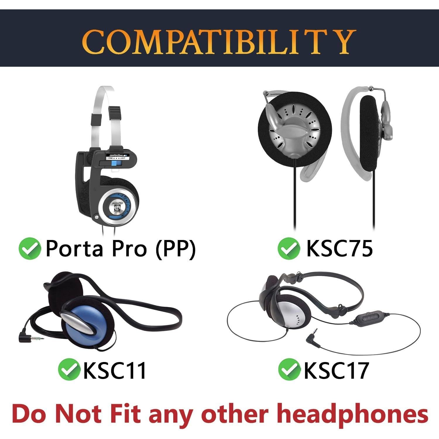 Almohadillas de Repuesto SOULWIT para Auriculares Koss Porta Pro - Negro