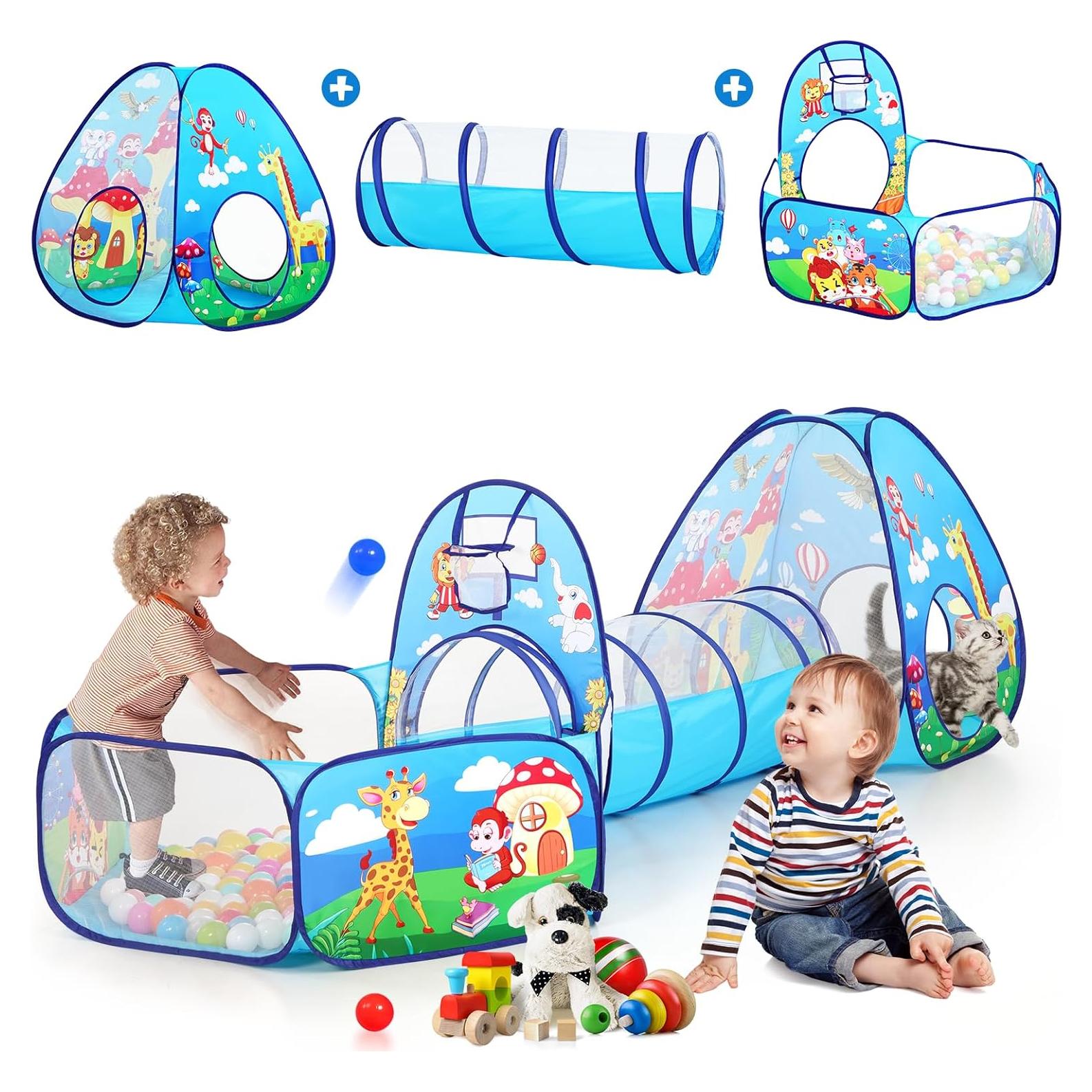 Carpa de Juego 3 Piezas para Niños con Túnel y Piscina