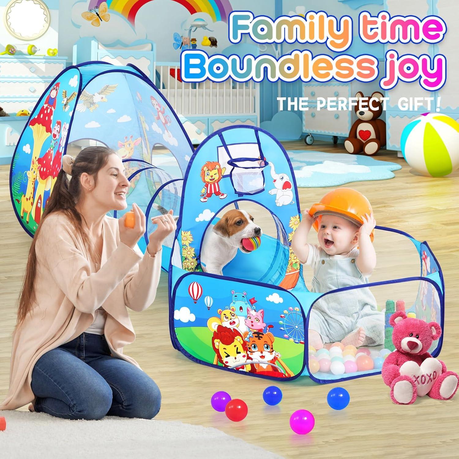 Carpa de Juego 3 Piezas para Niños con Túnel y Piscina