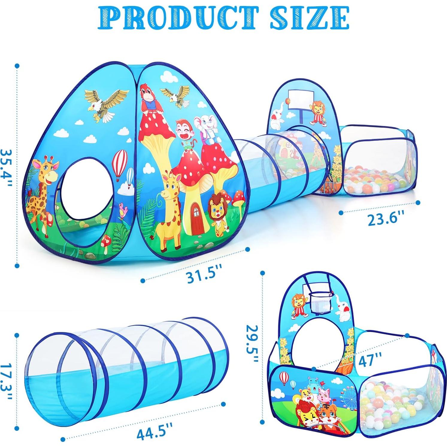 Carpa de Juego 3 Piezas para Niños con Túnel y Piscina