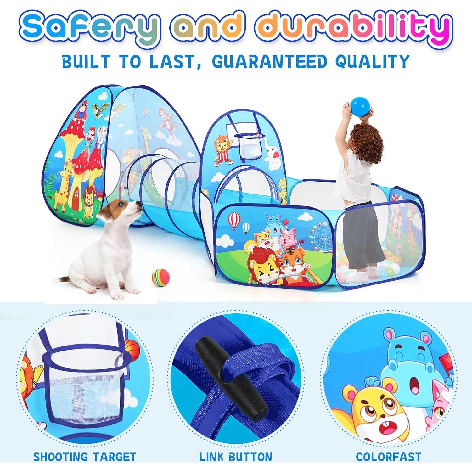 Carpa de Juego 3 Piezas para Niños con Túnel y Piscina