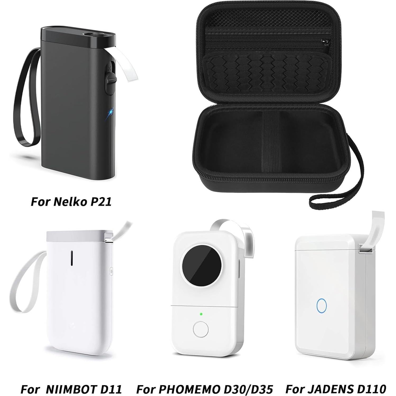 Estuche Comecase para Impresora de Etiquetas Nelko P21 - Negro