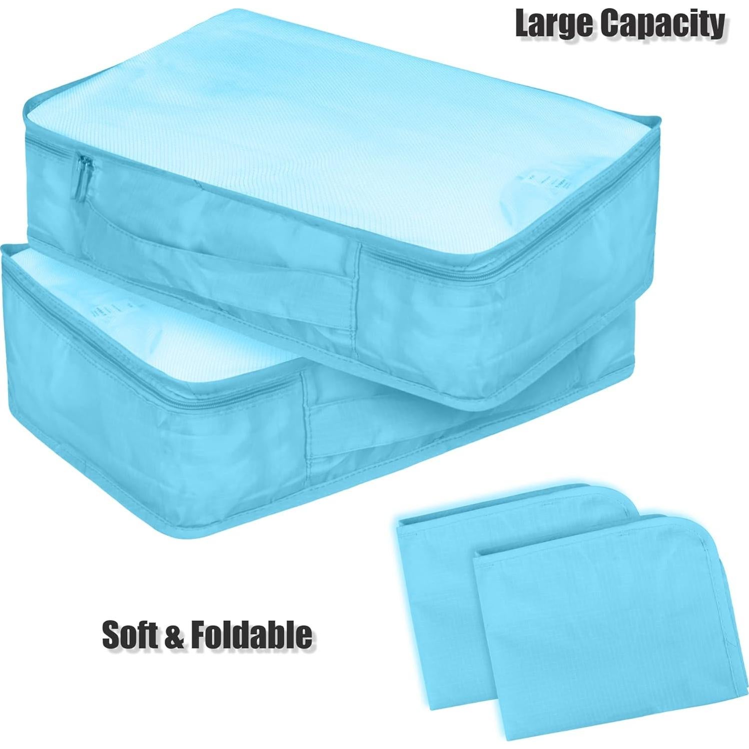 Juego de Cubos de Empaque Ebbniur 2 Pcs Azul Brillante 40x30cm