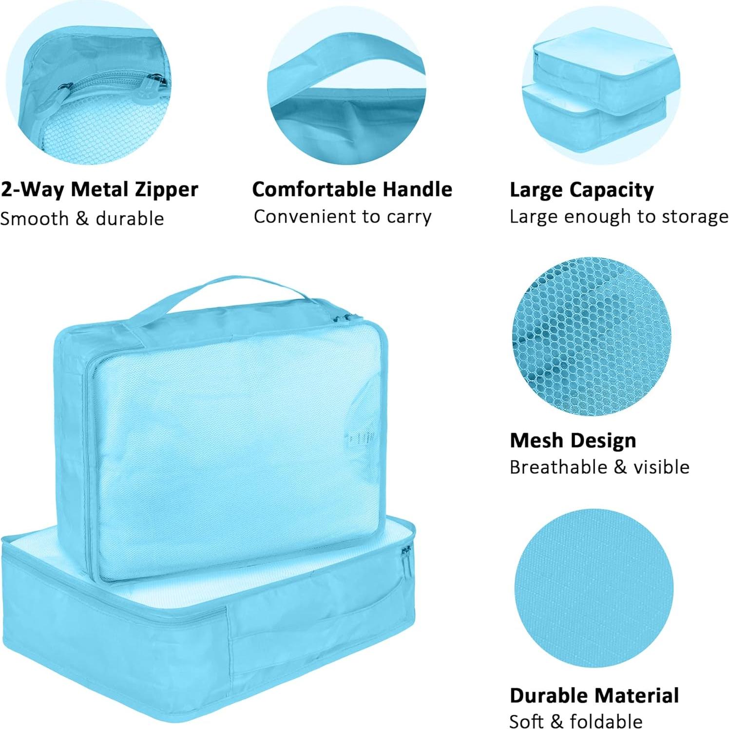 Juego de Cubos de Empaque Ebbniur 2 Pcs Azul Brillante 40x30cm