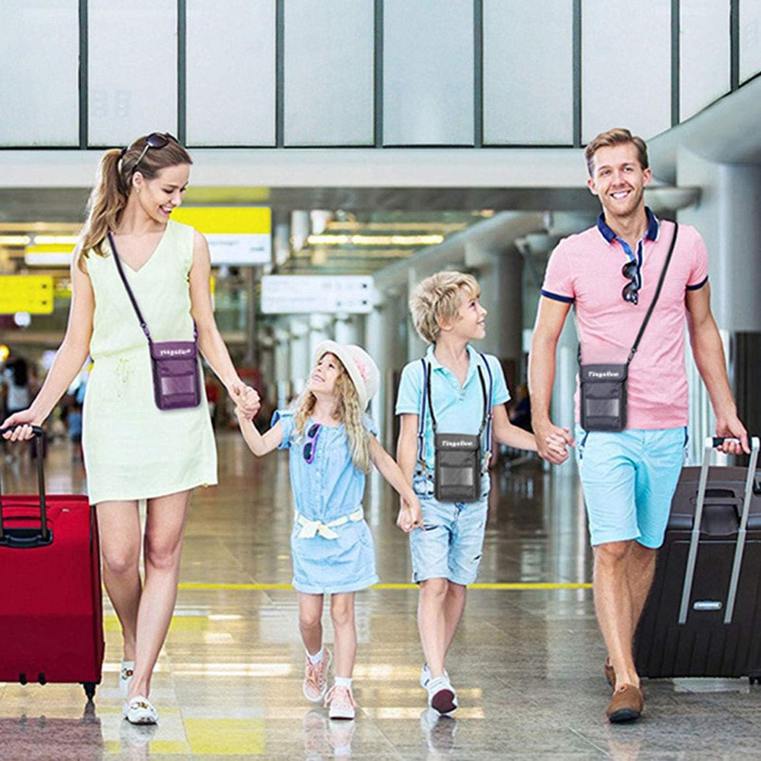 Billetera Portapassaporte BTDAO con Bloqueo RFID Azul Marino