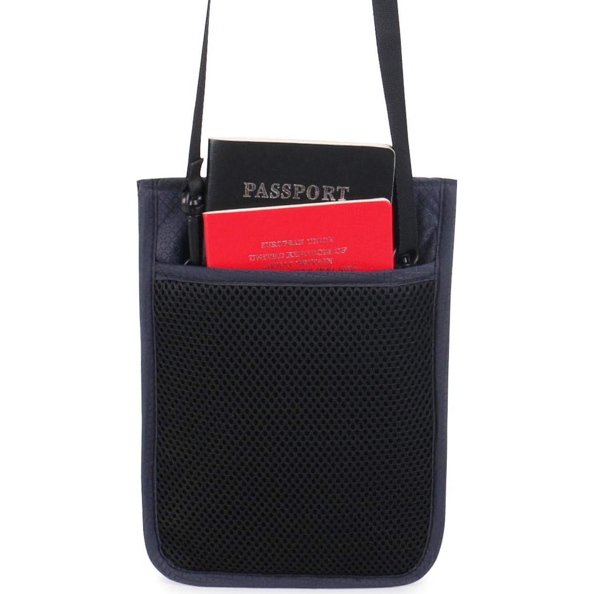 Billetera Portapassaporte BTDAO con Bloqueo RFID Azul Marino