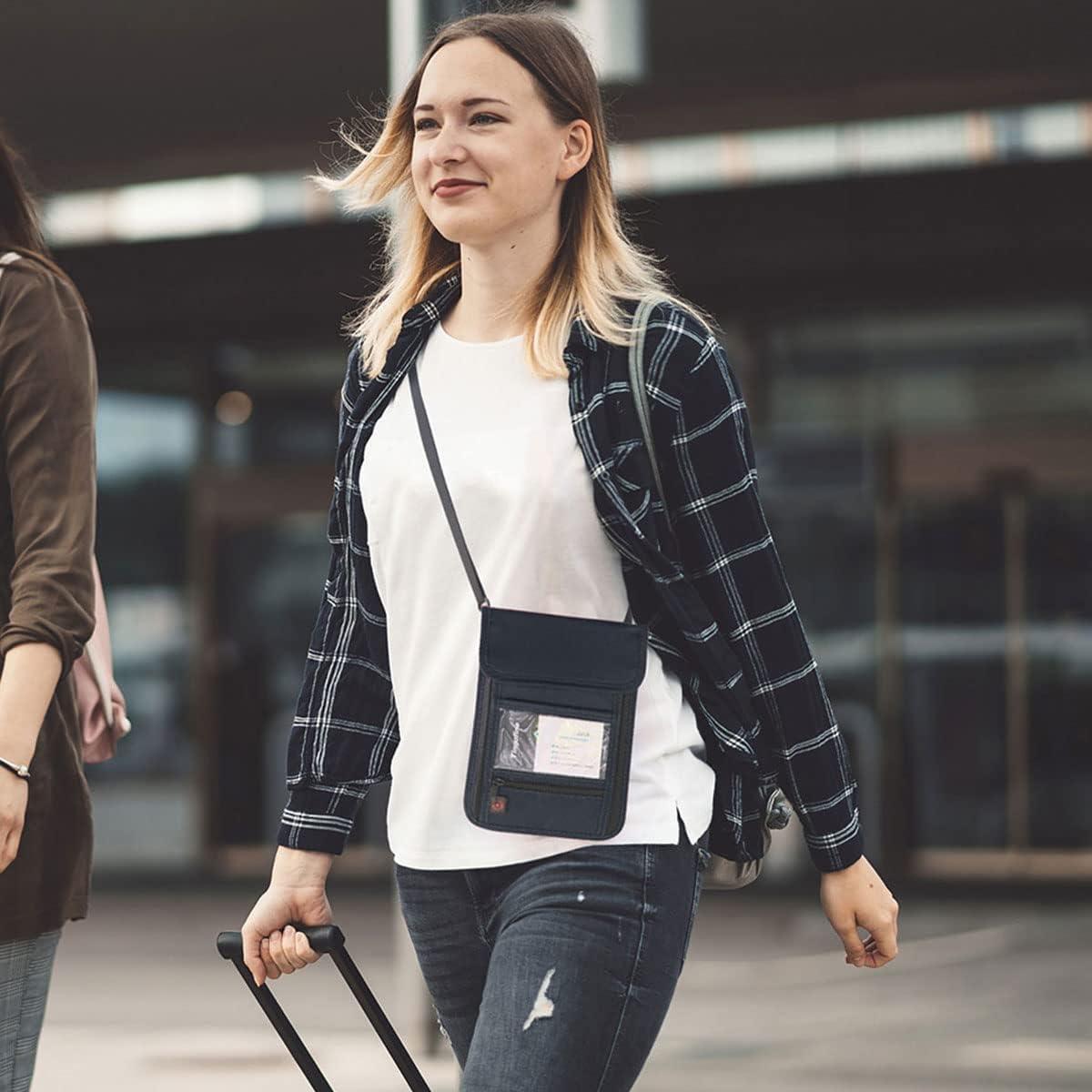 Billetera Portapassaporte BTDAO con Bloqueo RFID Azul Marino