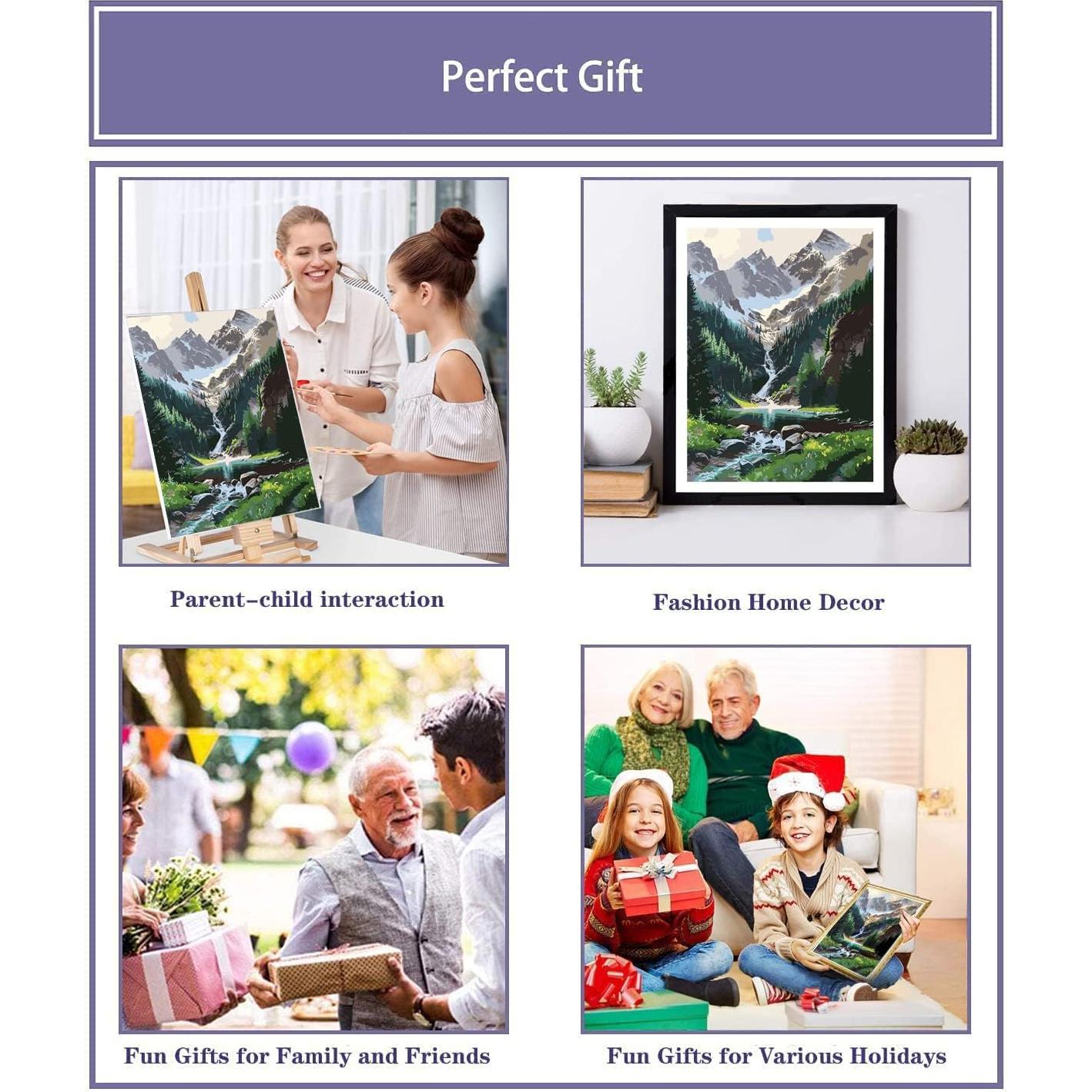 Pintar por Números en Lienzo Eniref 40x50 cm Montañas