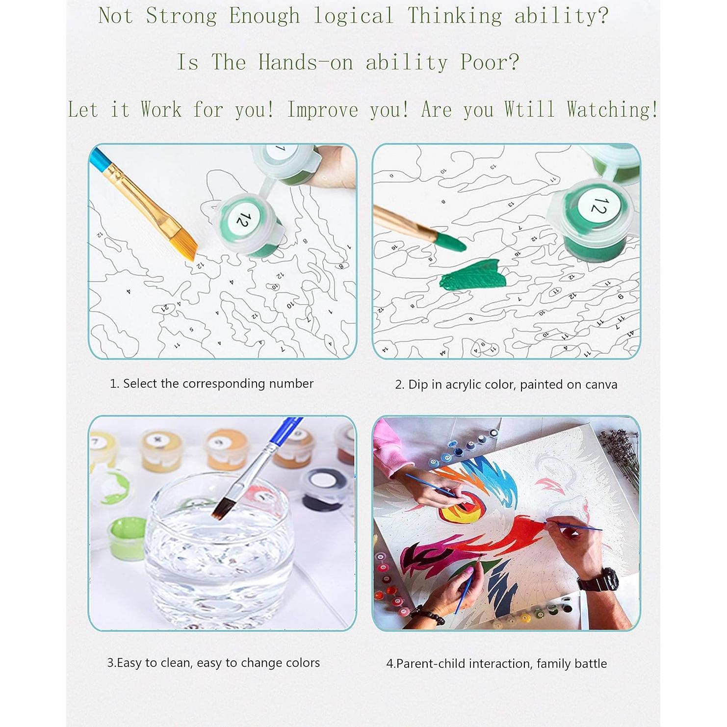 Pintar por Números en Lienzo Eniref 40x50 cm Montañas