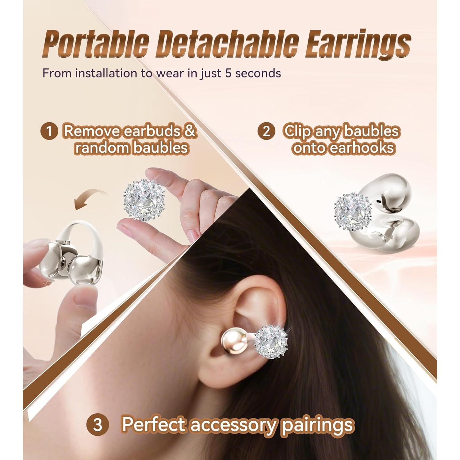 Auriculares Inalámbricos King Lucky i121 Clip-On Blancos IPX5 50H