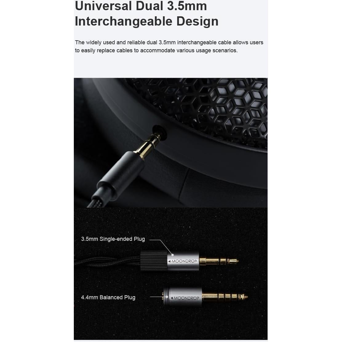 Auriculares Moondrop Horizon 50mm Dinámicos con Conectores 3.5mm y 4.4mm