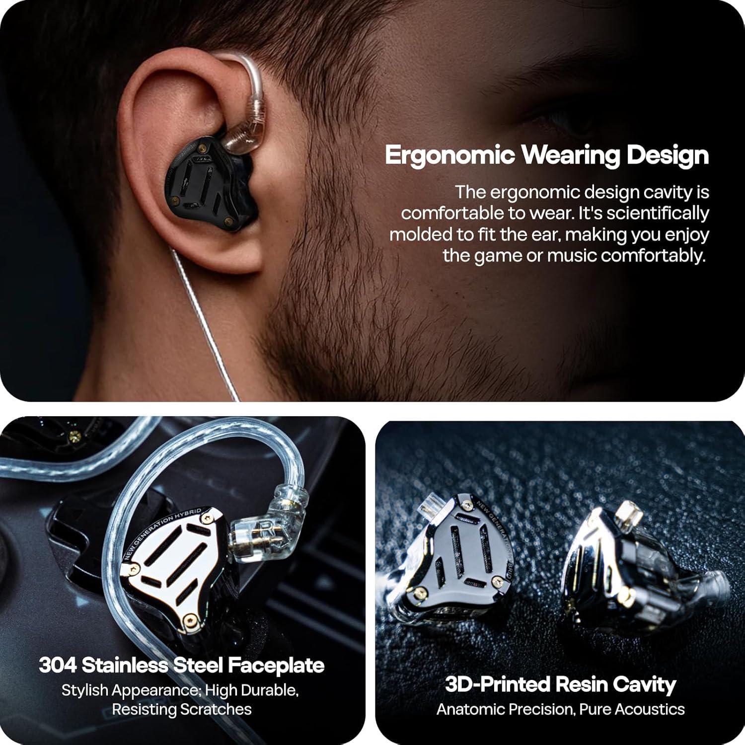 Auriculares In Ear KZ ZS10 PRO 2 Linsoul 1DD+4BA Negro
