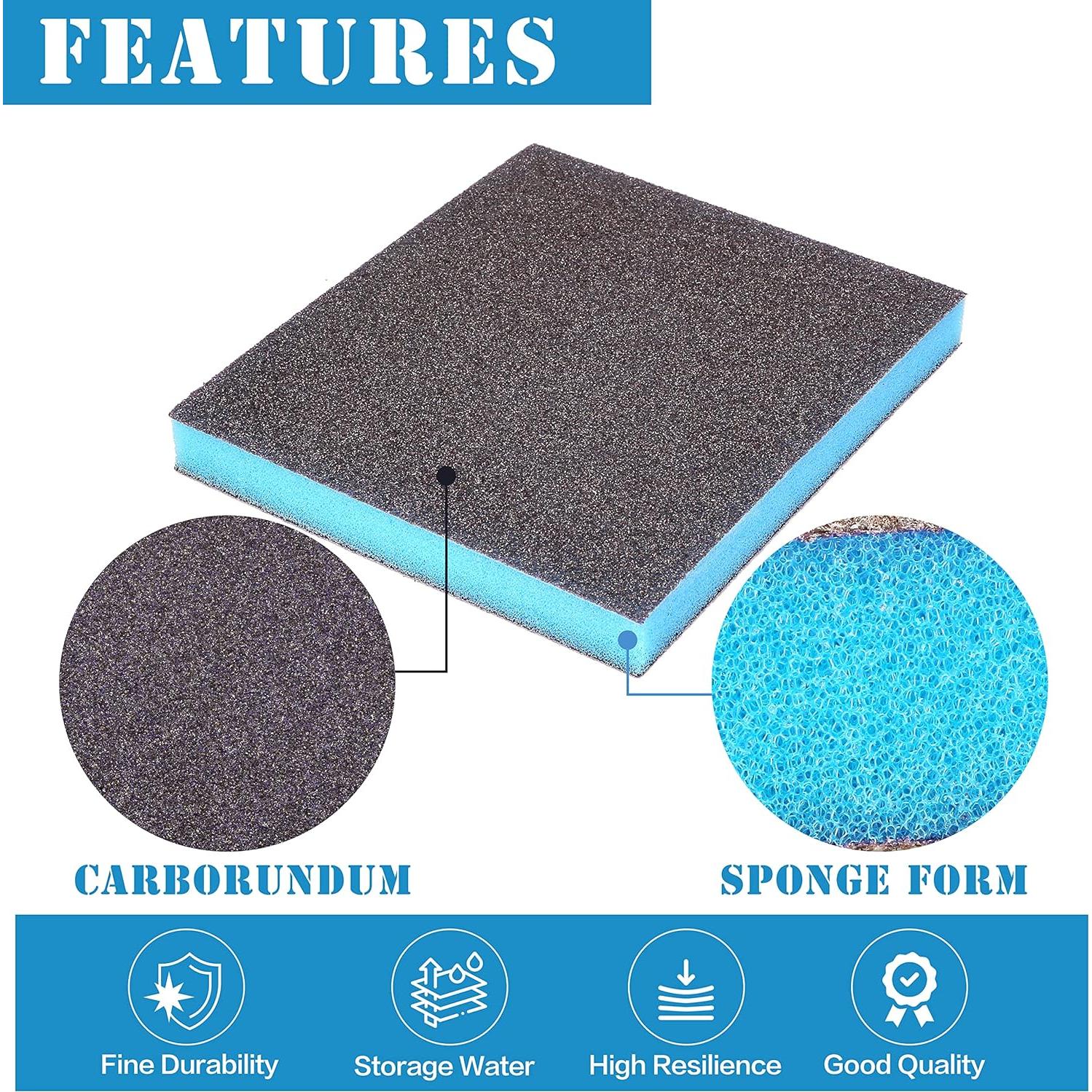 4 Piezas Esponja de Lijado 60 Granos Jamiikury Lavable 100x120x13mm