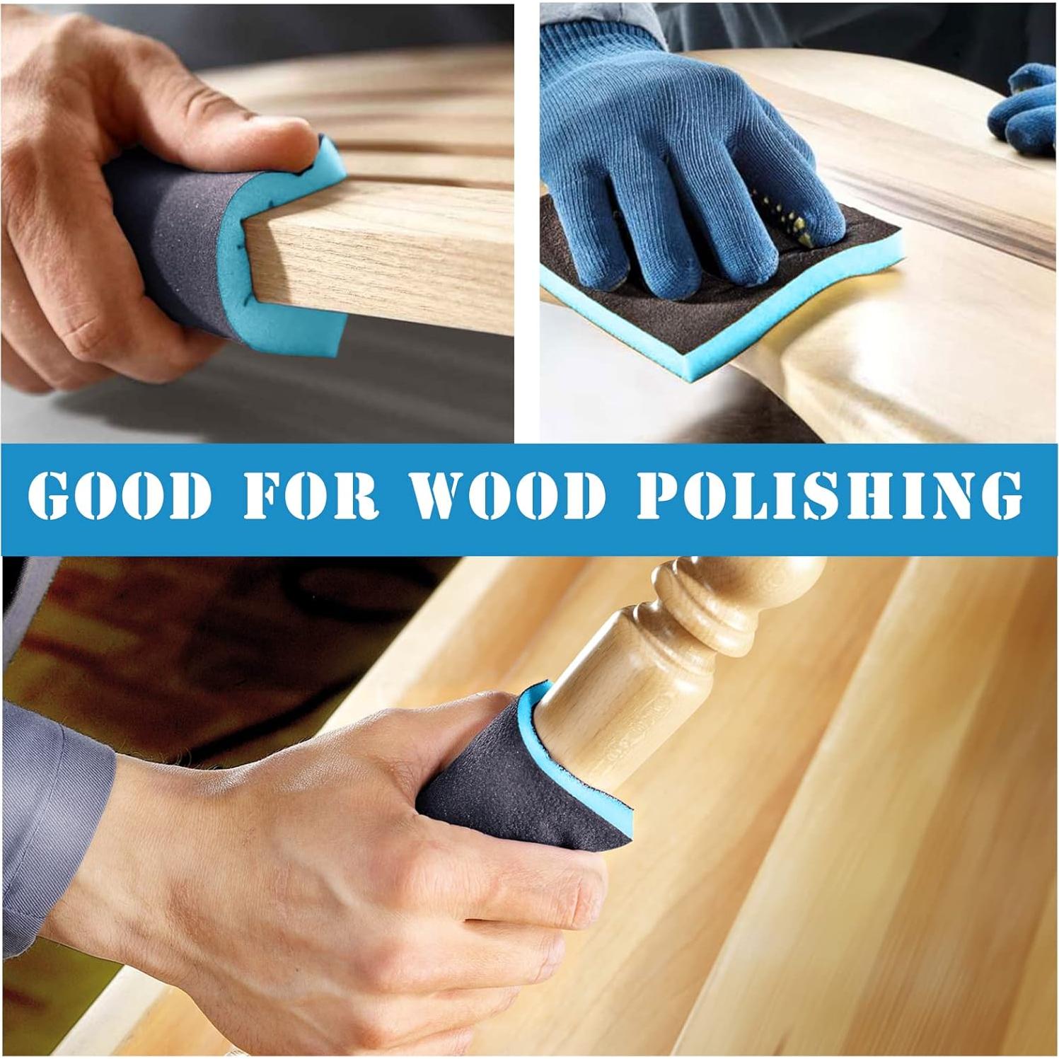 4 Piezas Esponja de Lijado 60 Granos Jamiikury Lavable 100x120x13mm