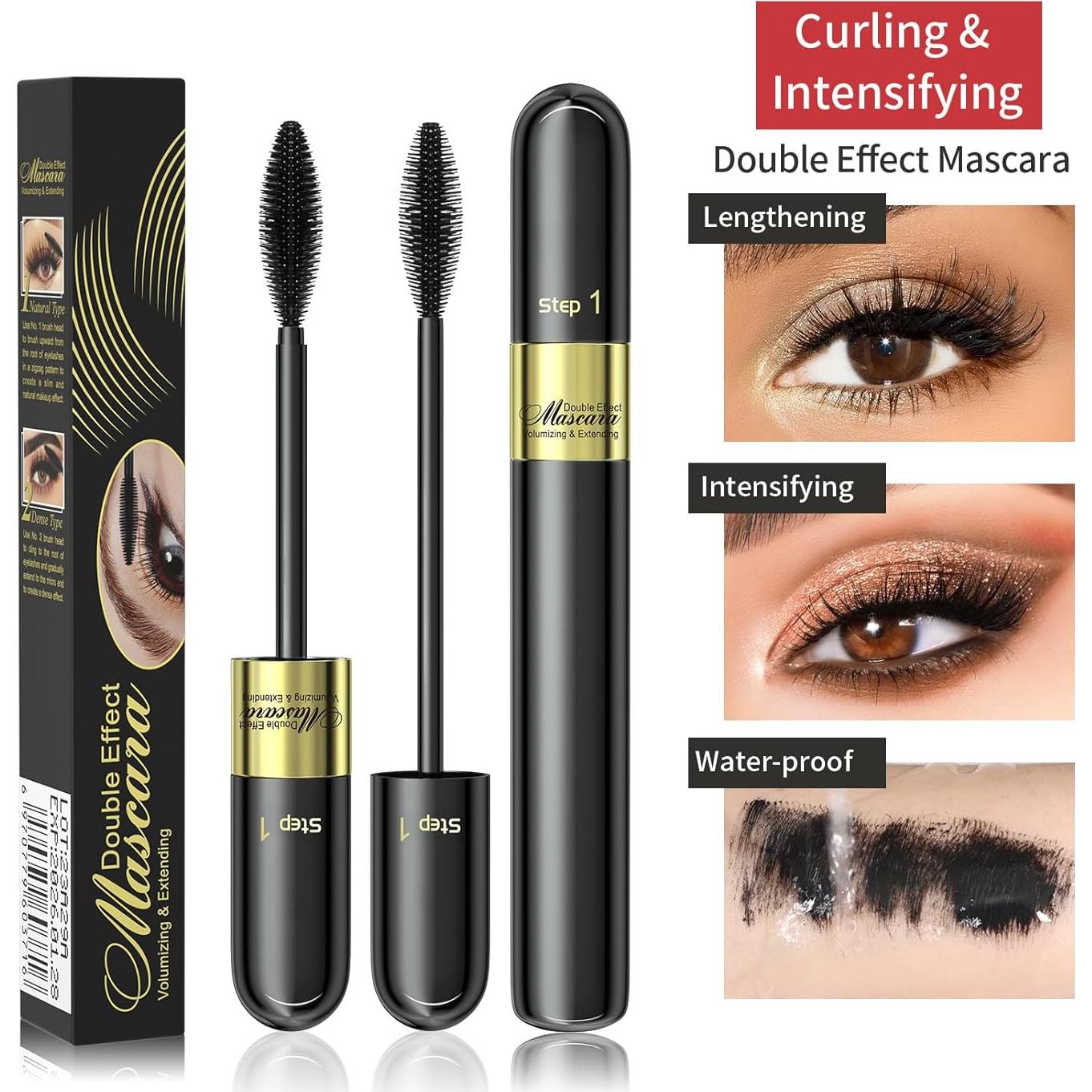 Máscara de Fibra 4D 2-en-1 GHFCZOO - Alargamiento y Volumen