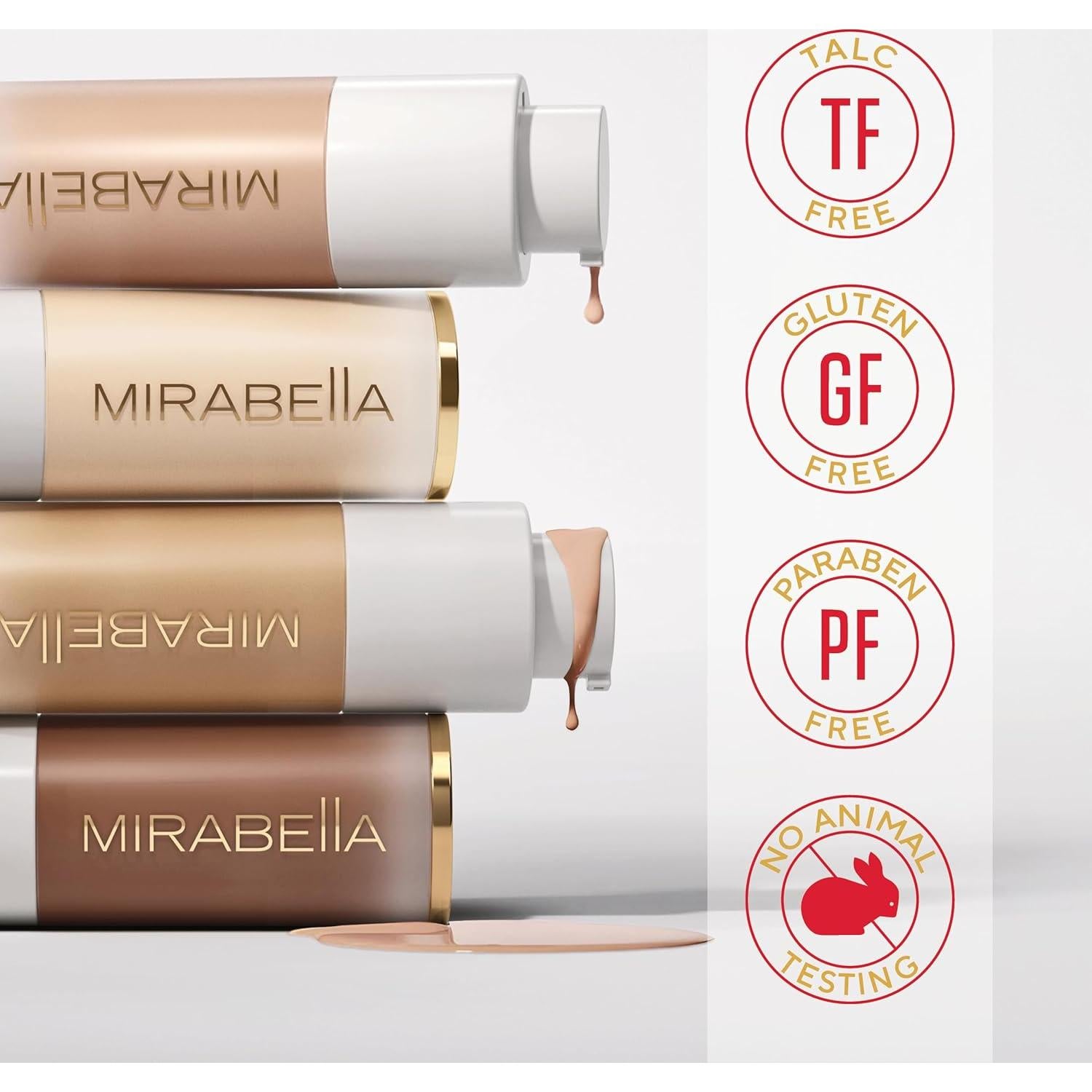 Base Líquida HD Mirabella Invincible - Cobertura Completa Antienvejecimiento para Todos los Tipos de Piel (Profundo D200)