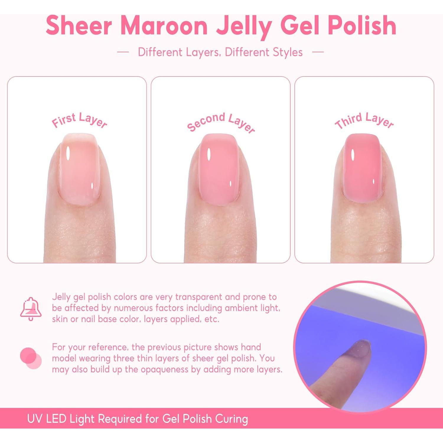 COSCELIA Kit de Esmalte de Gel Jelly 25 Colores para Manicura